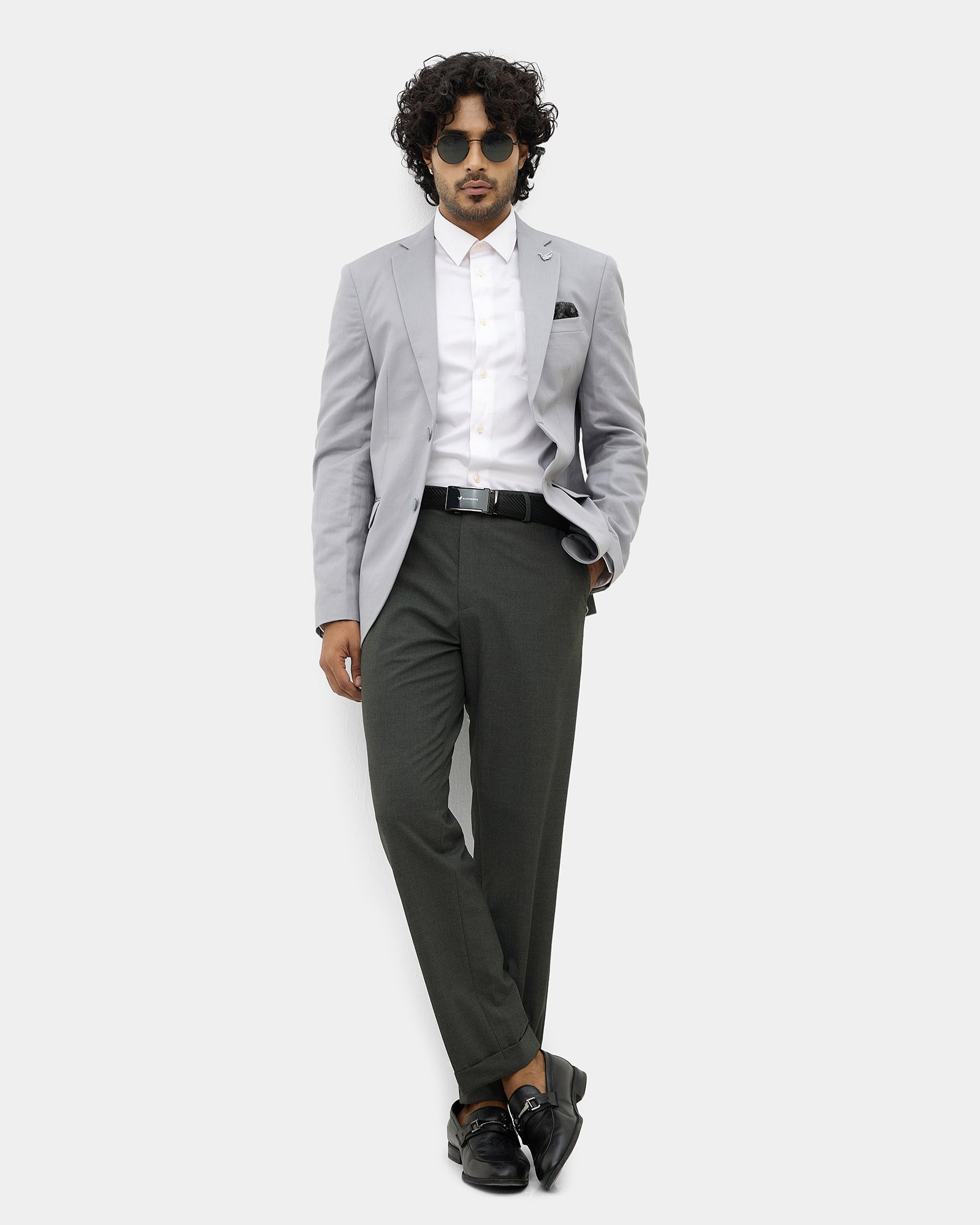 Grey Solid Trouser - Tony