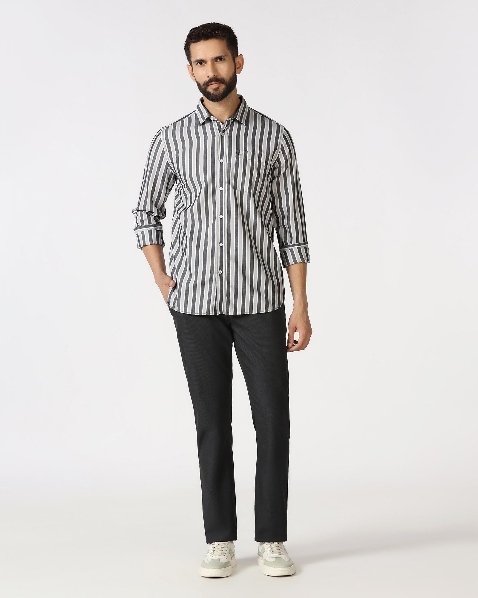 Grey Stripe Shirt - Gerran