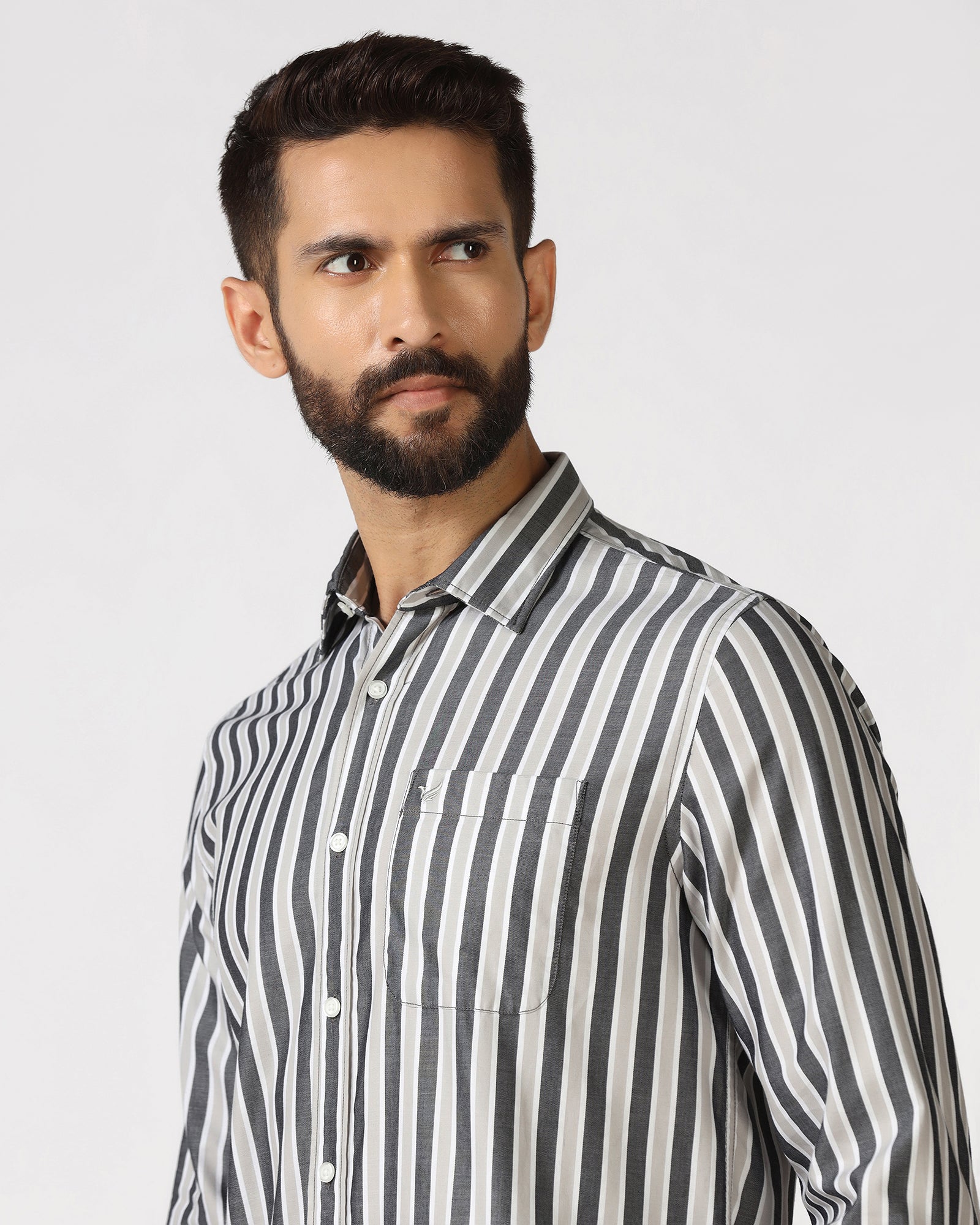 Grey Stripe Shirt - Gerran
