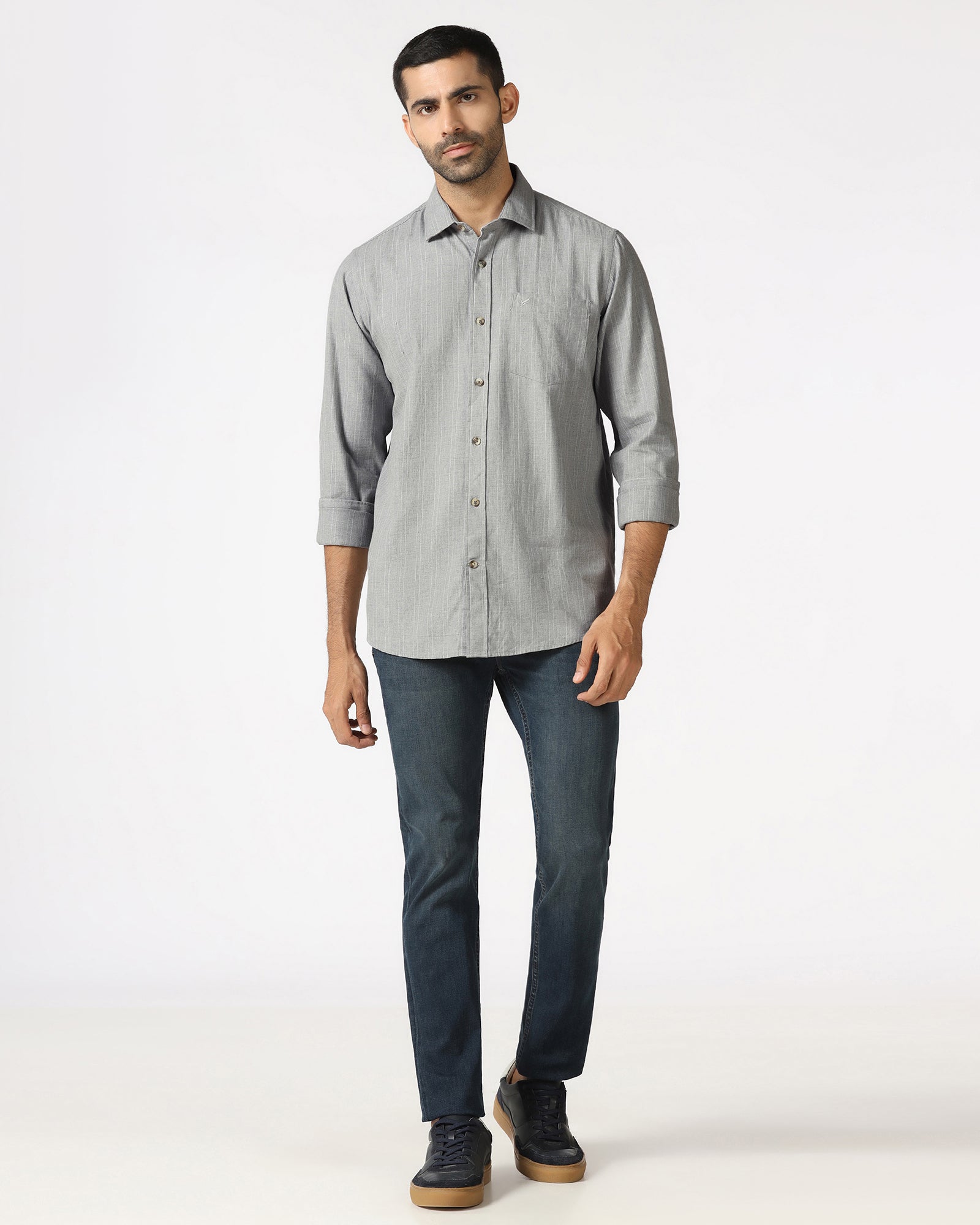 Grey Stripe Shirt - Numo