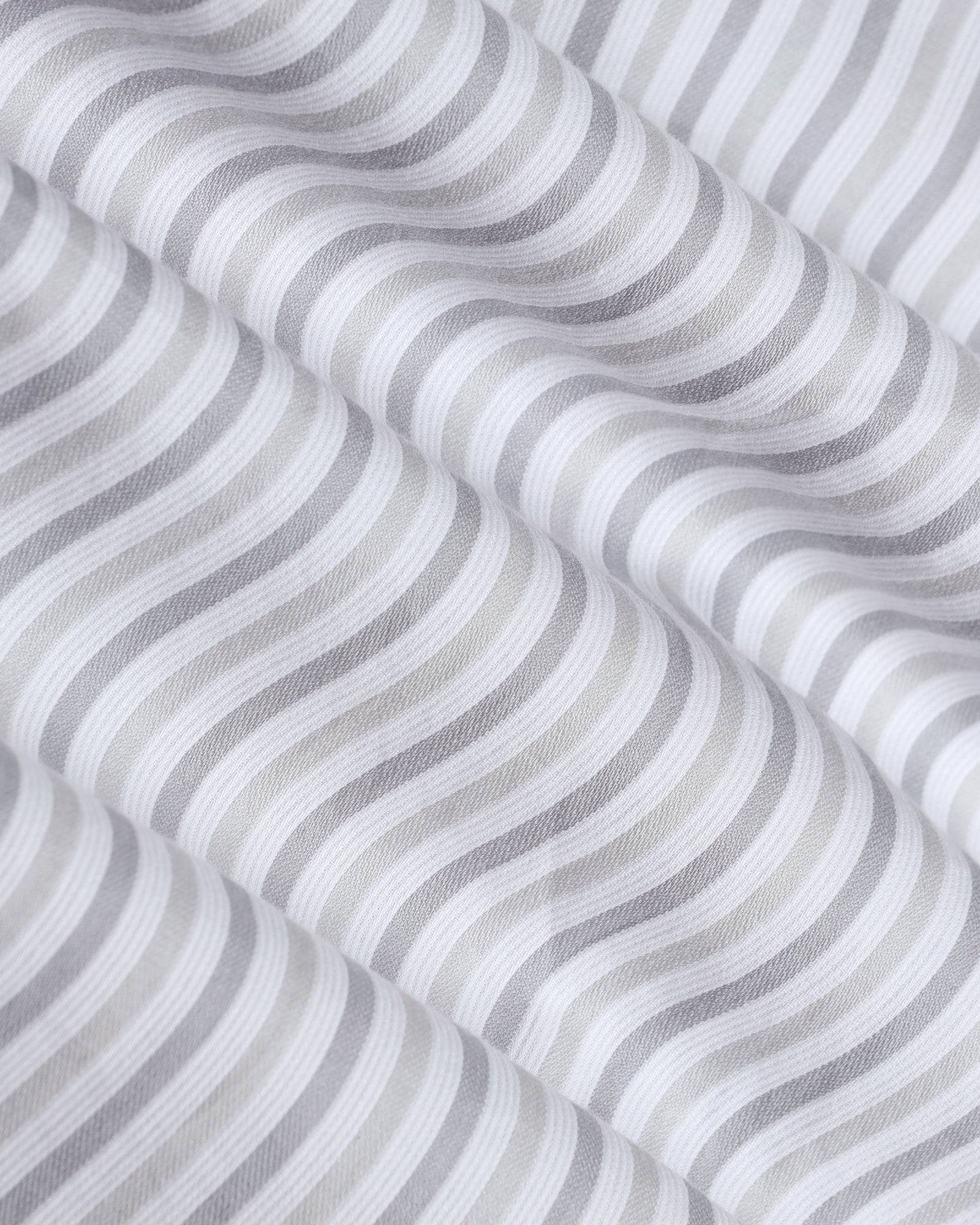 Grey Half Sleeve Stripe Shirt - Redot