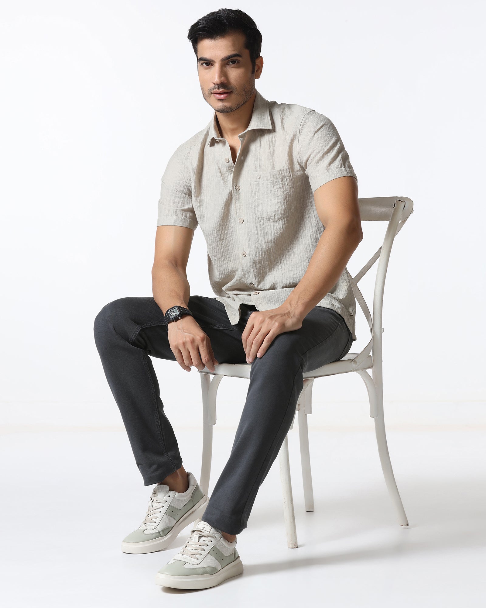 Grey Super Clean Textured Slim Comfort Jeans - Zelda