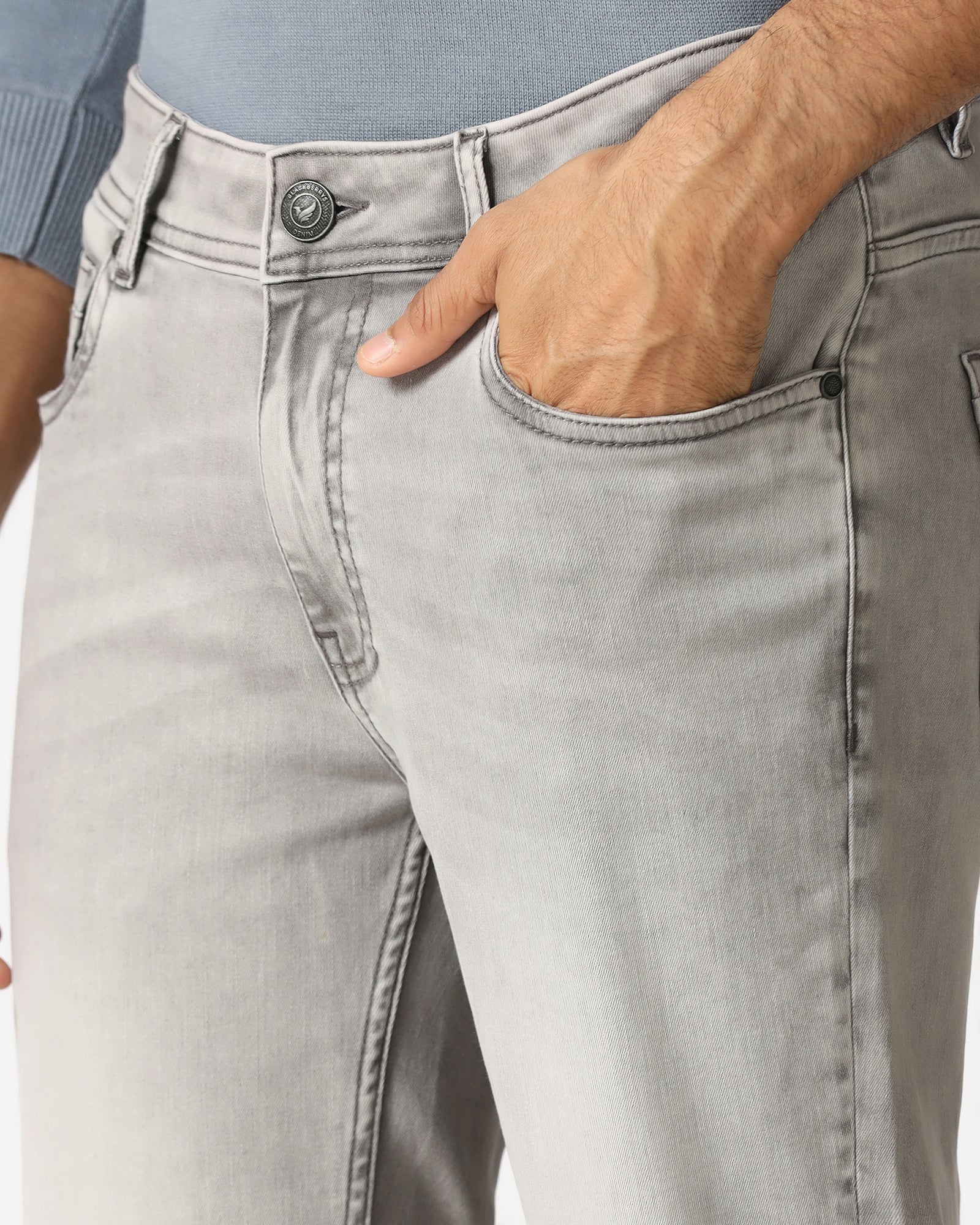 Grey Superflex Skinny Cropped Jeans - Benno