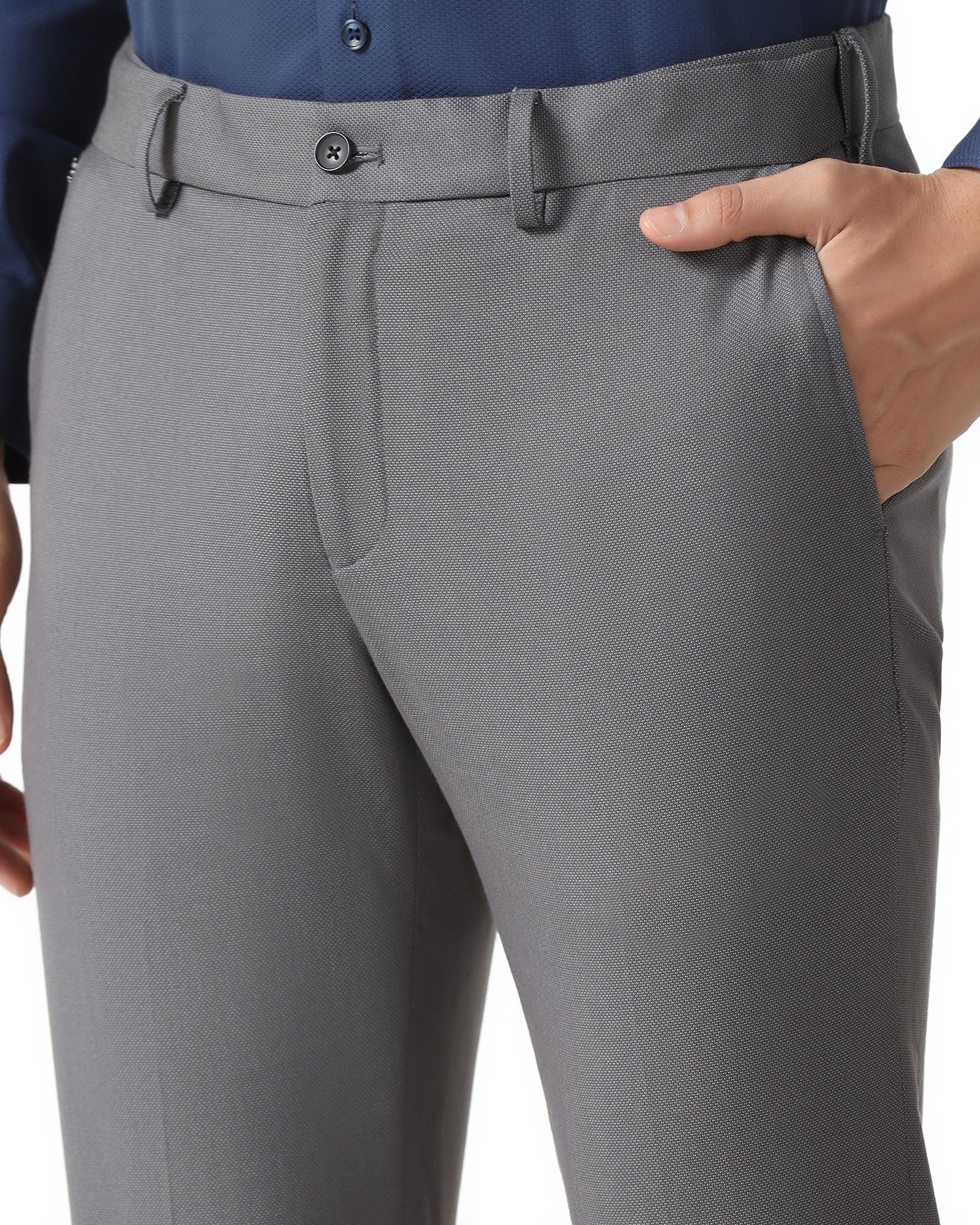 Grey Technowaist Textured Trouser - Hennessy
