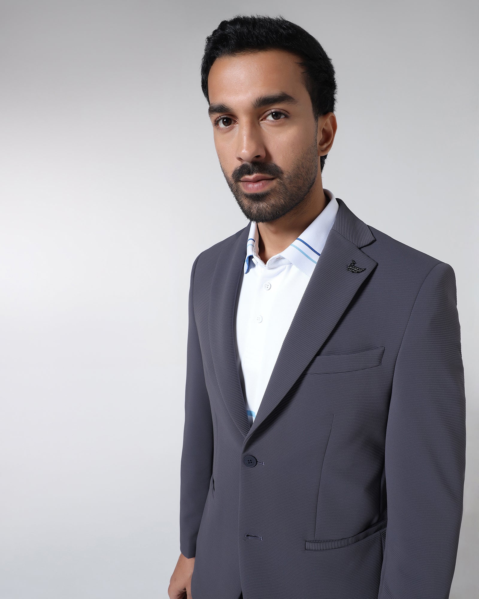 Grey TechPro Stripe Blazer - Siesta