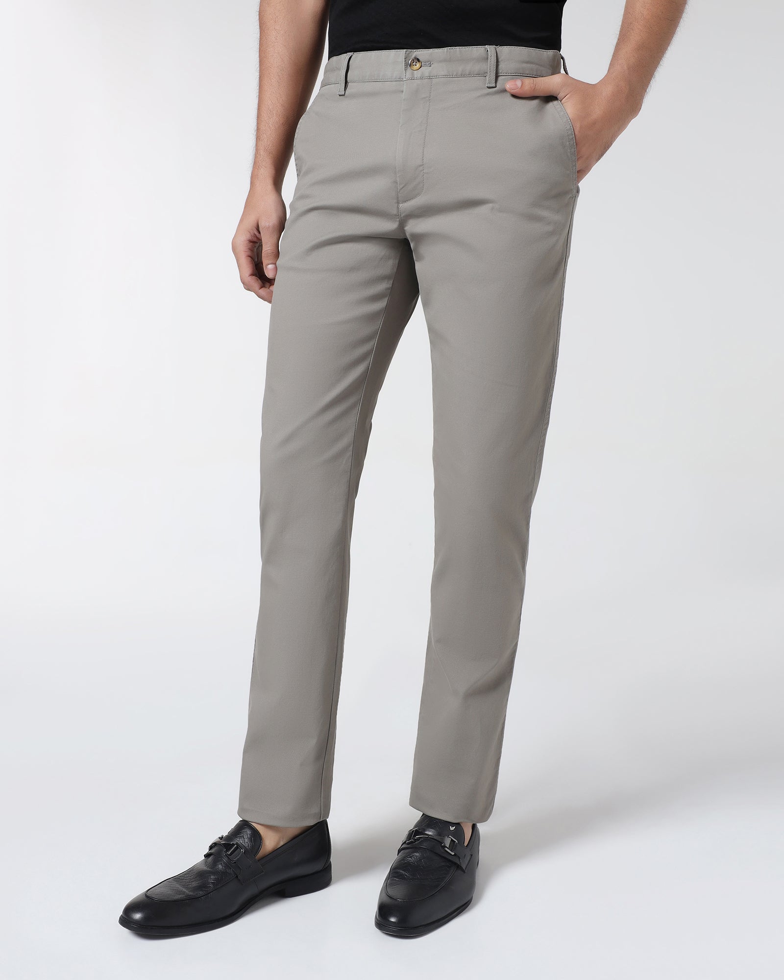 Grey Textured Khakis - Kary