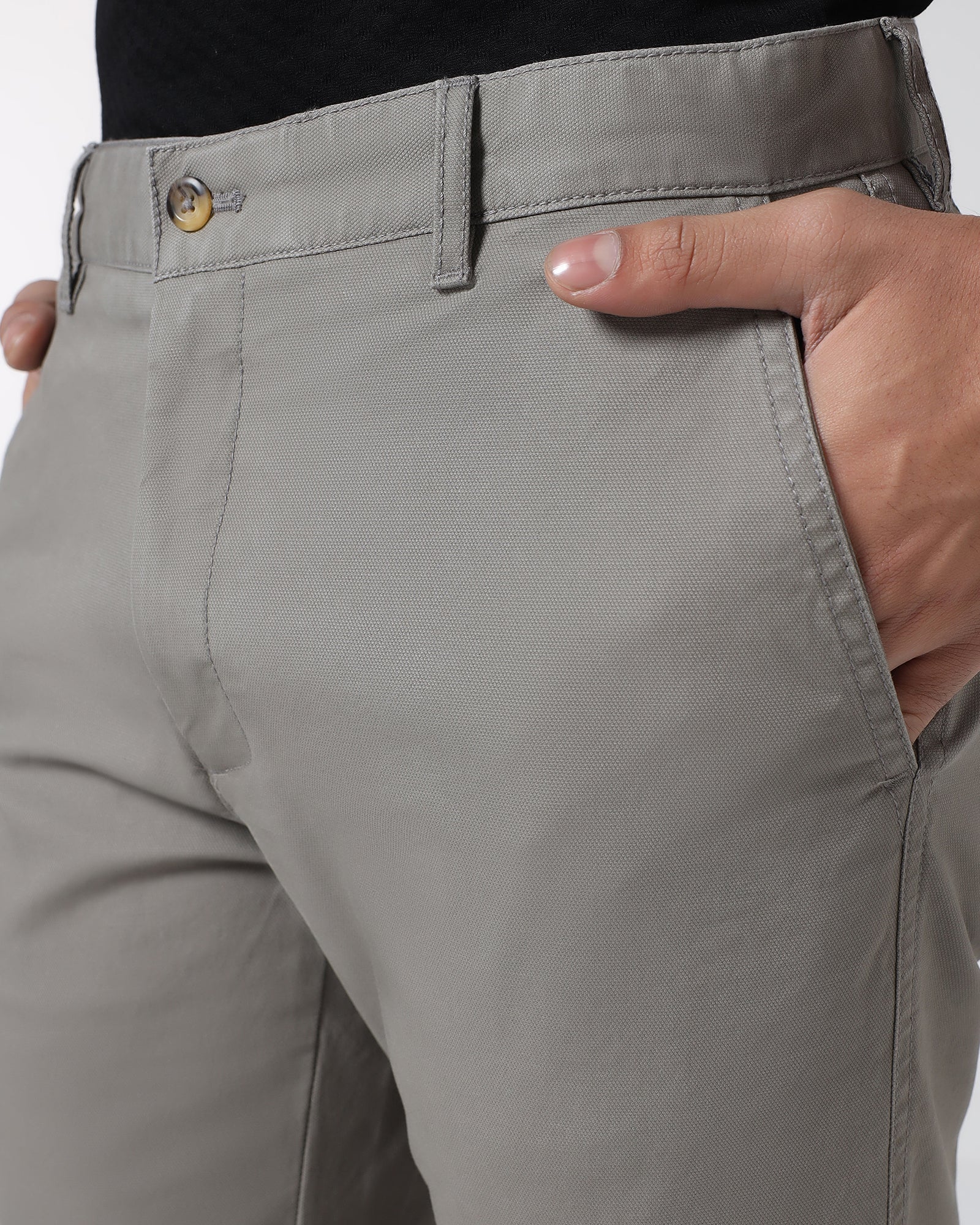 Grey Textured Khakis - Kary