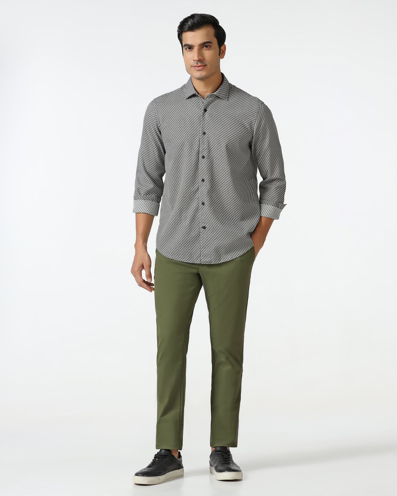 Grey Textured Shirt - Durlan