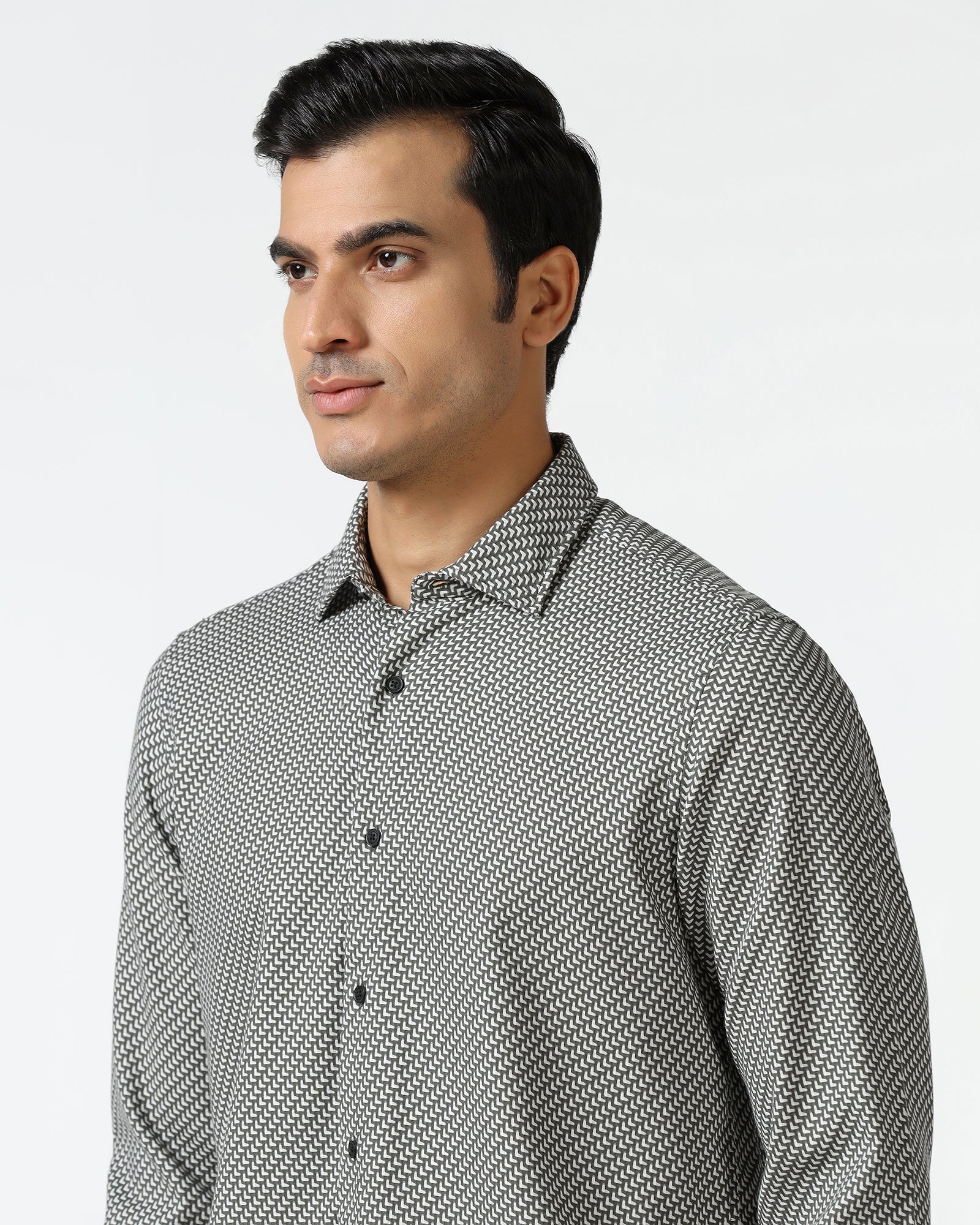 Grey Textured Shirt - Durlan