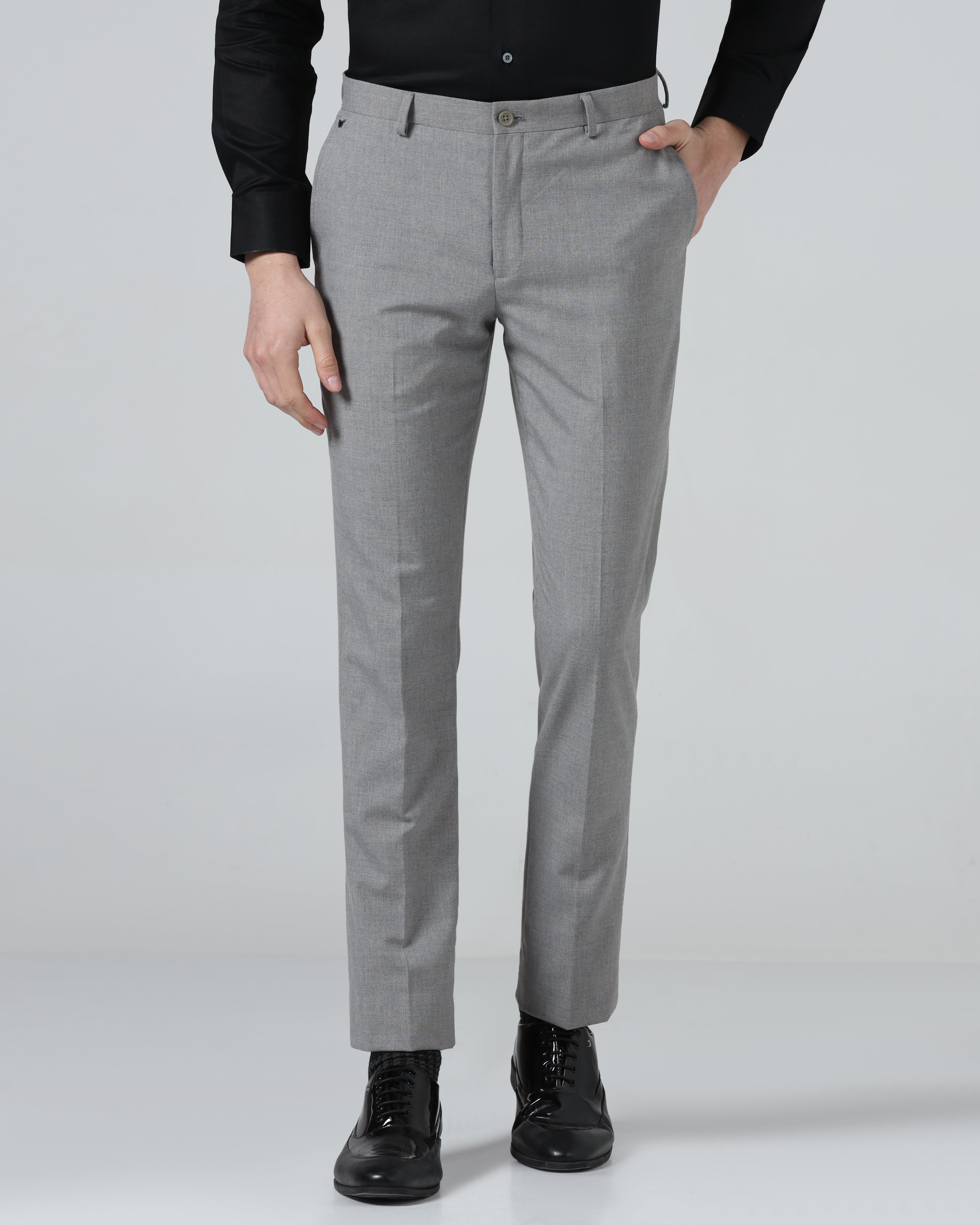 Grey Textured Trouser
