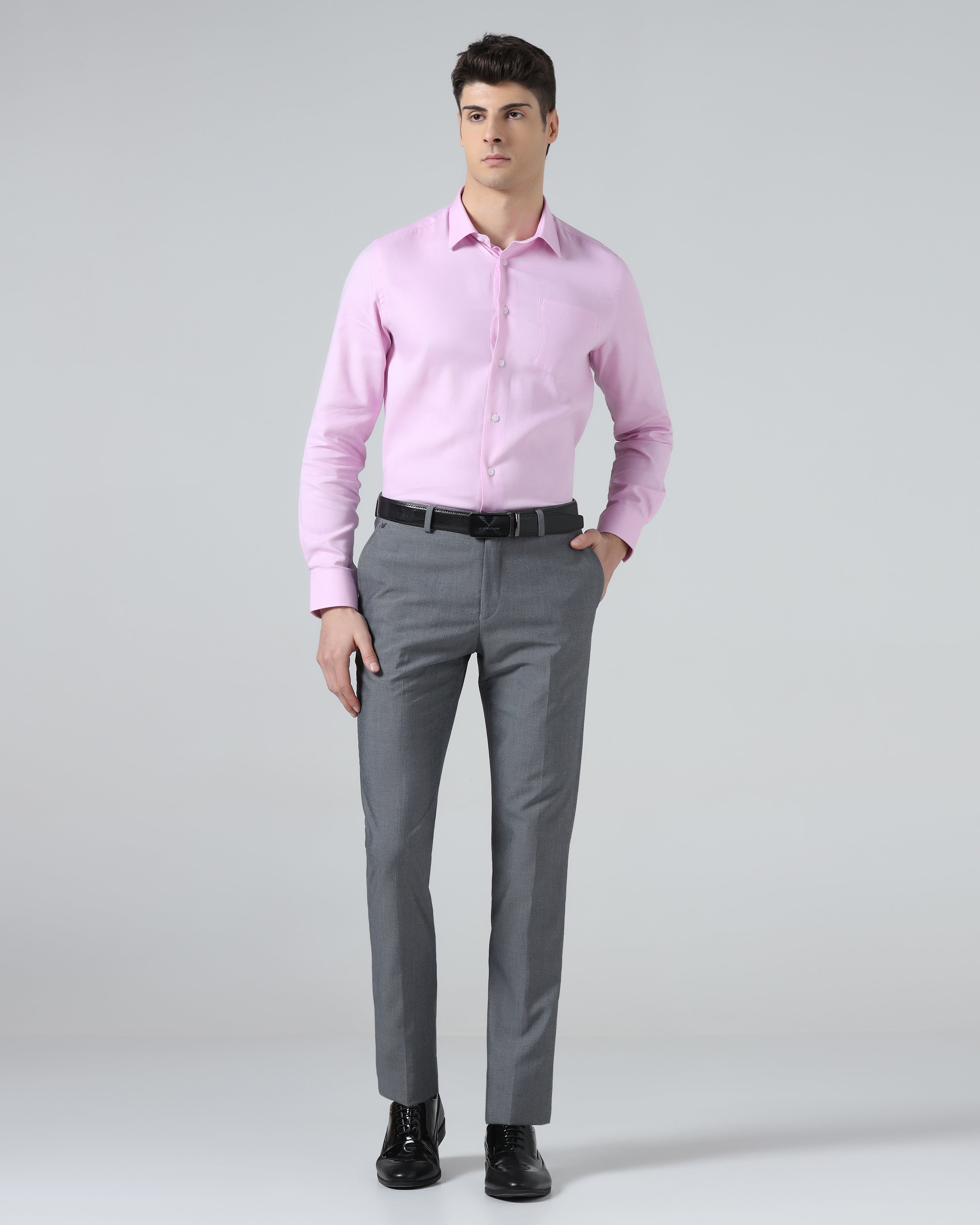 Grey Textured Trouser