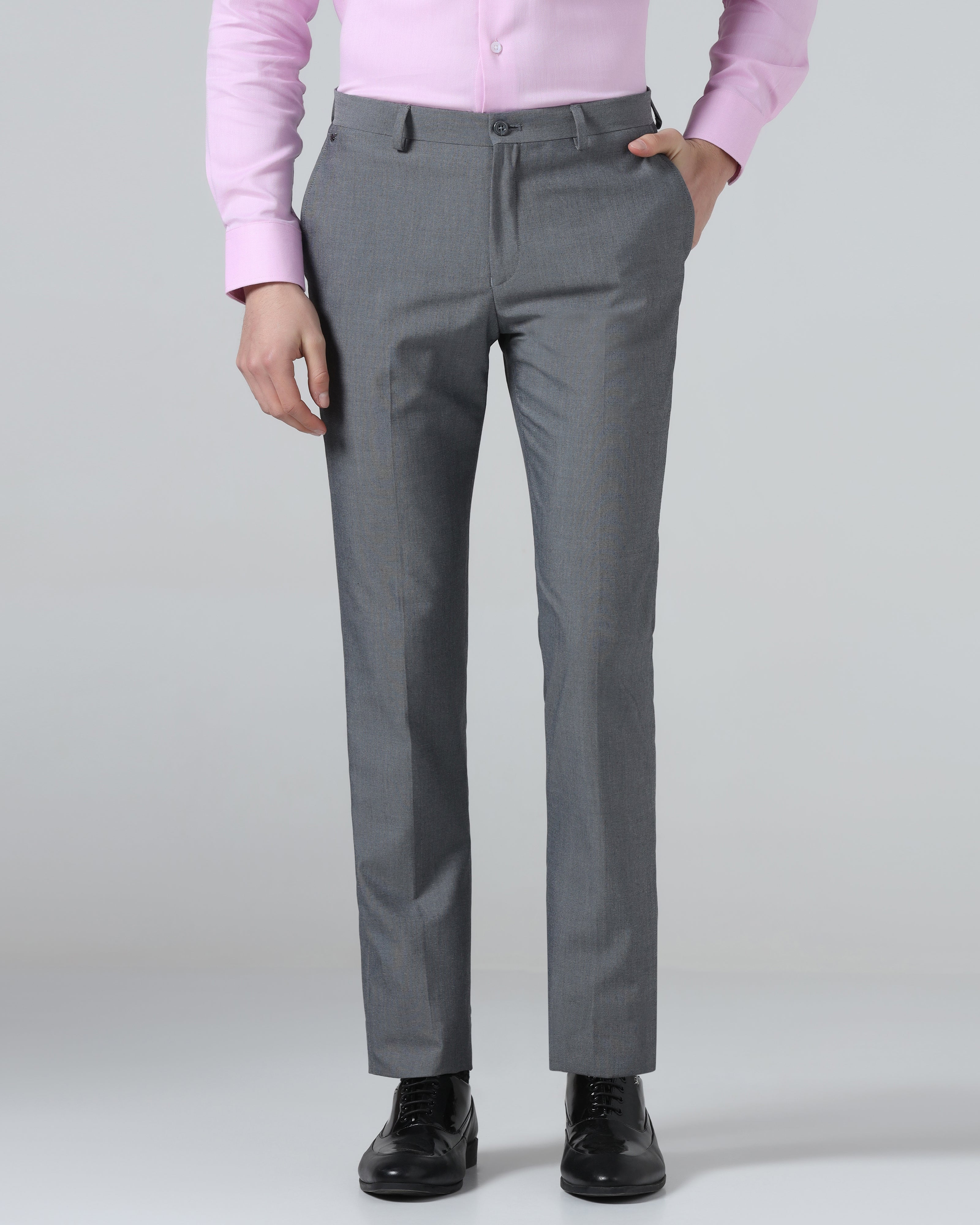 Grey Textured Trouser