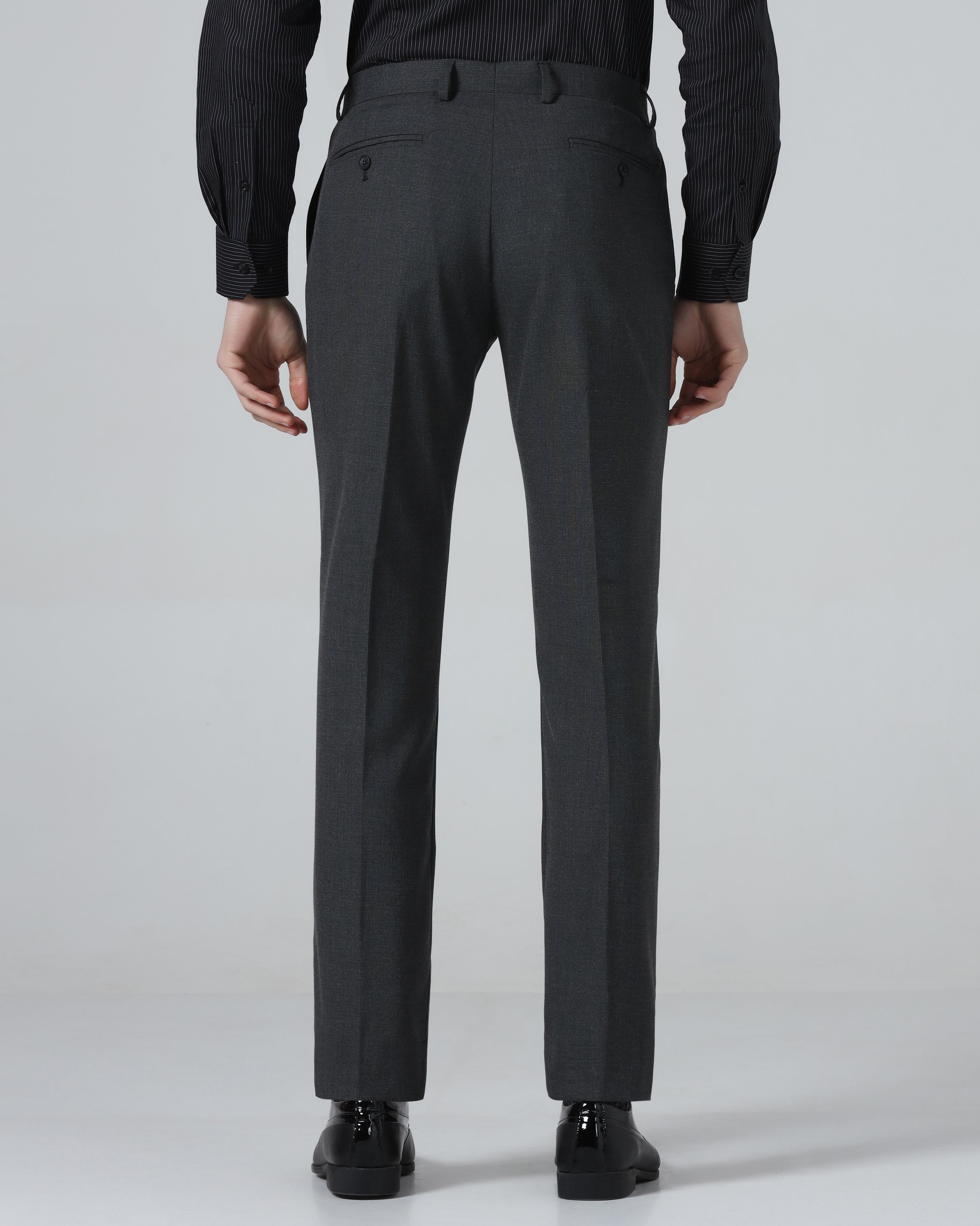 Grey Textured Trouser