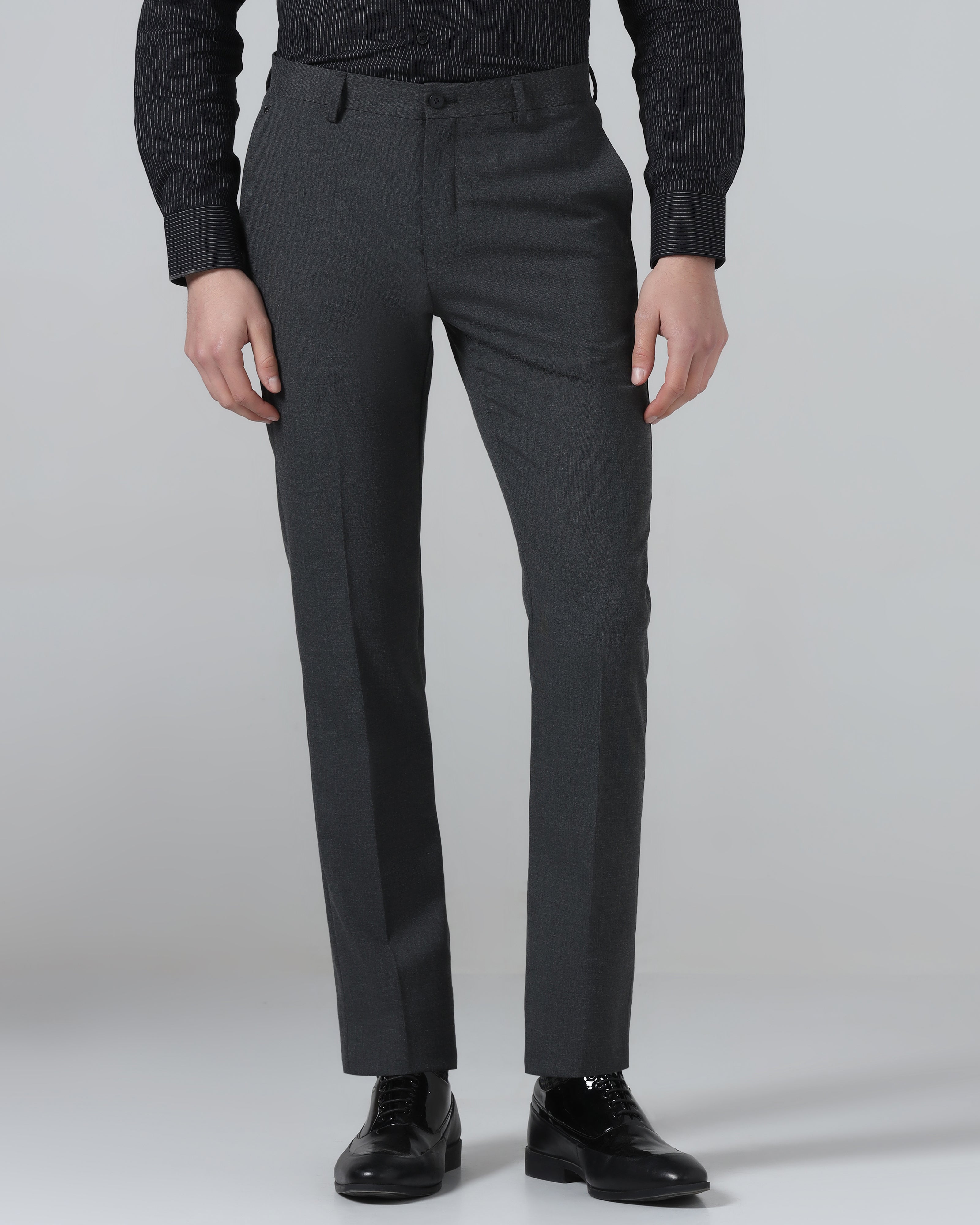 Grey Textured Trouser