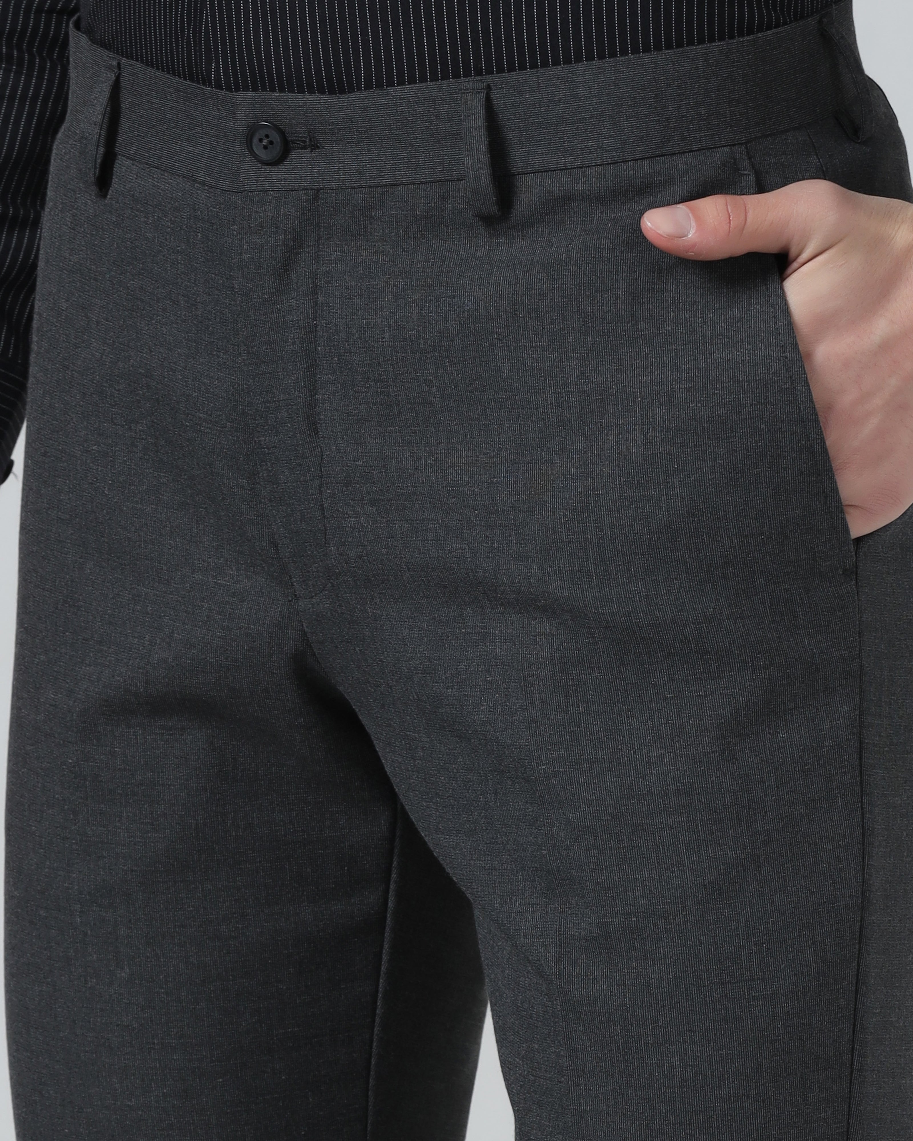 Grey Textured Trouser