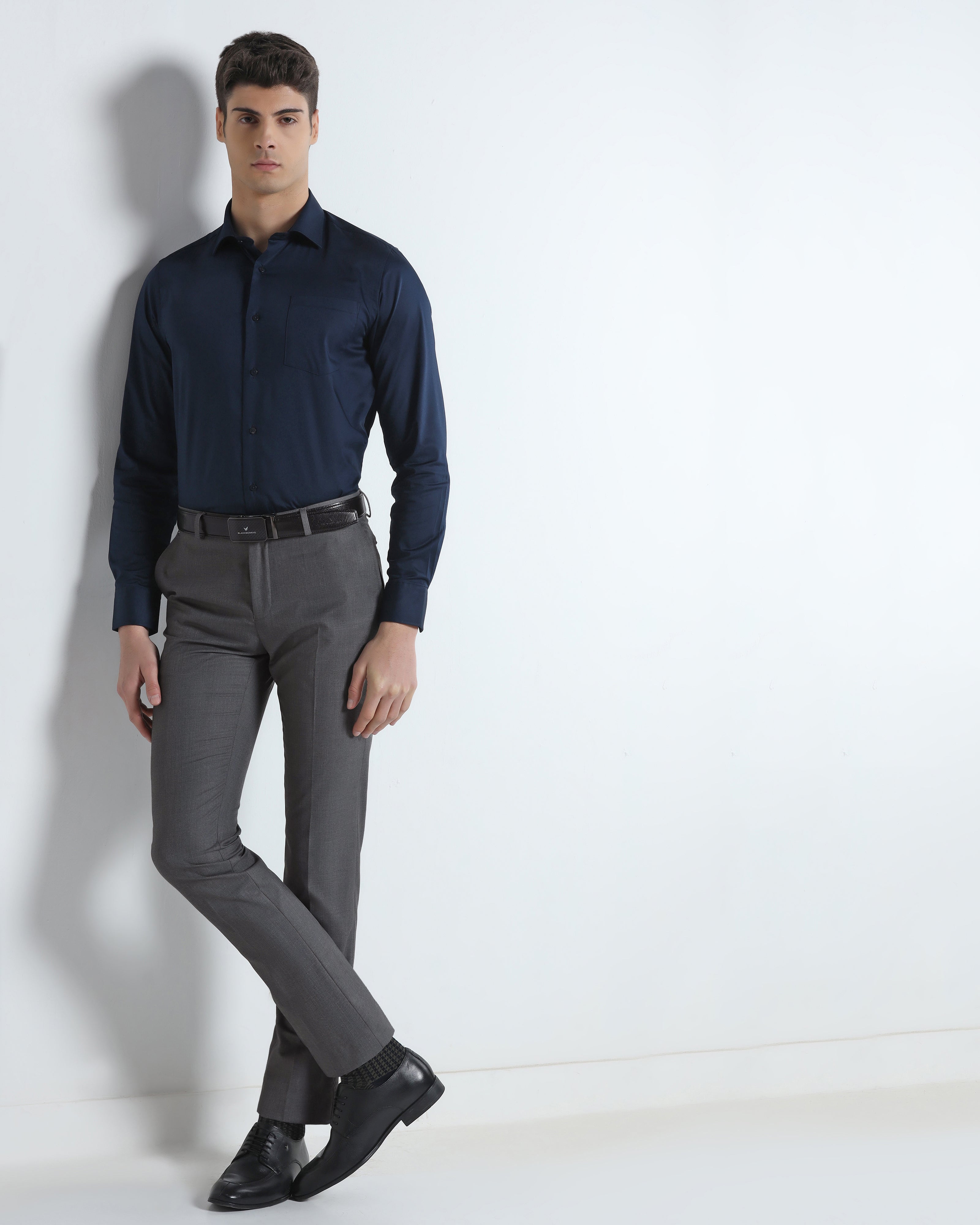 Grey Textured Trouser
