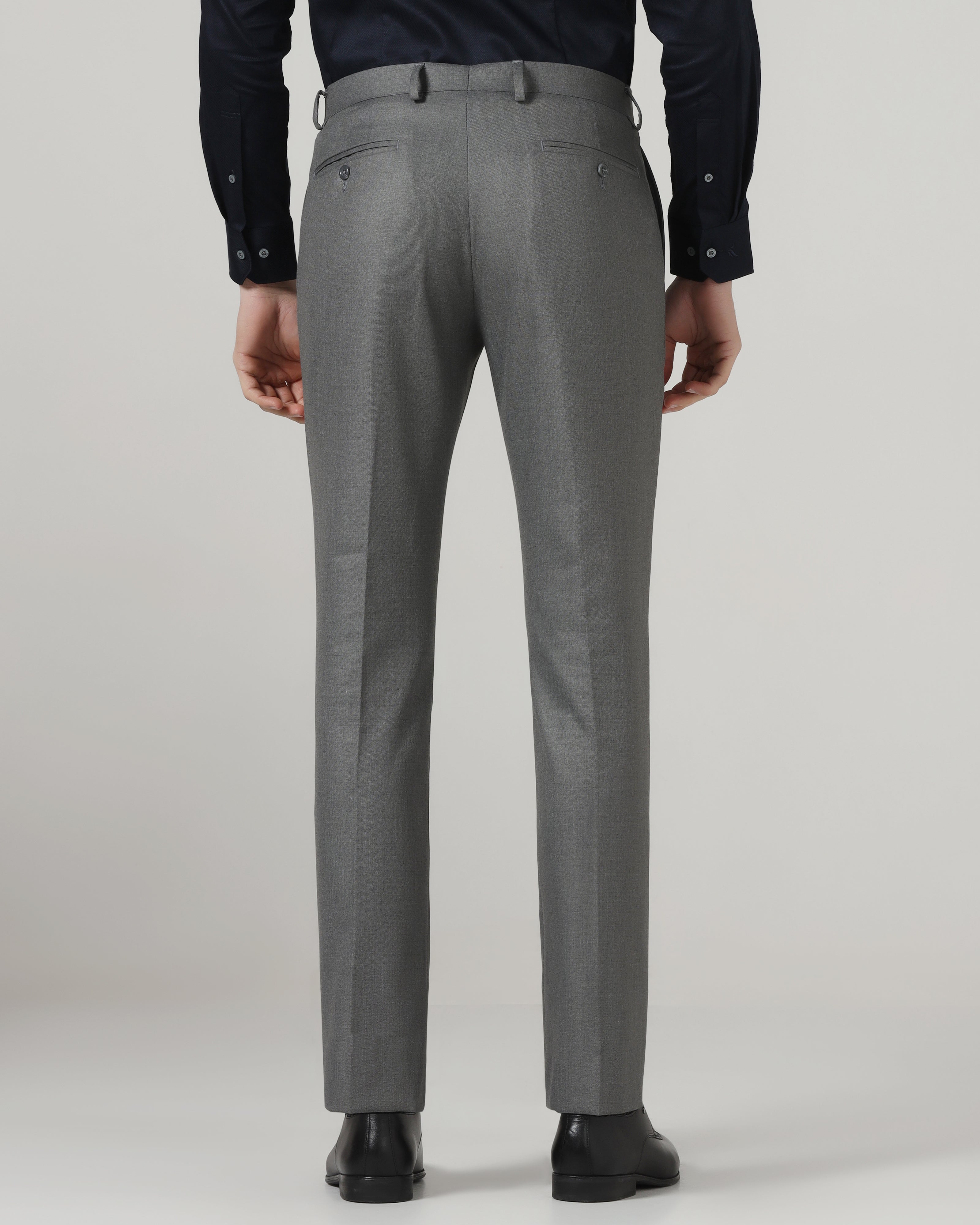 Grey Textured Trouser