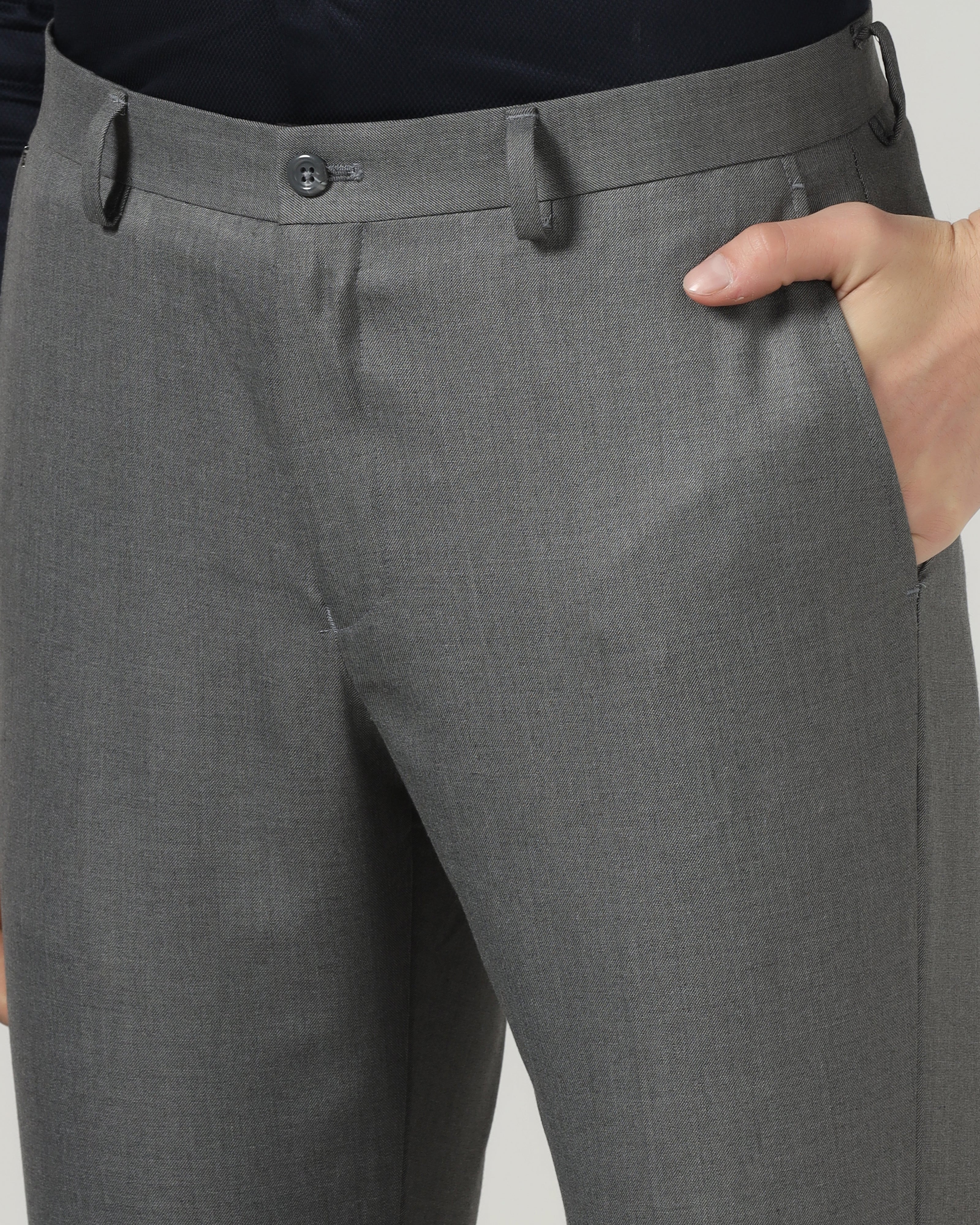Grey Textured Trouser