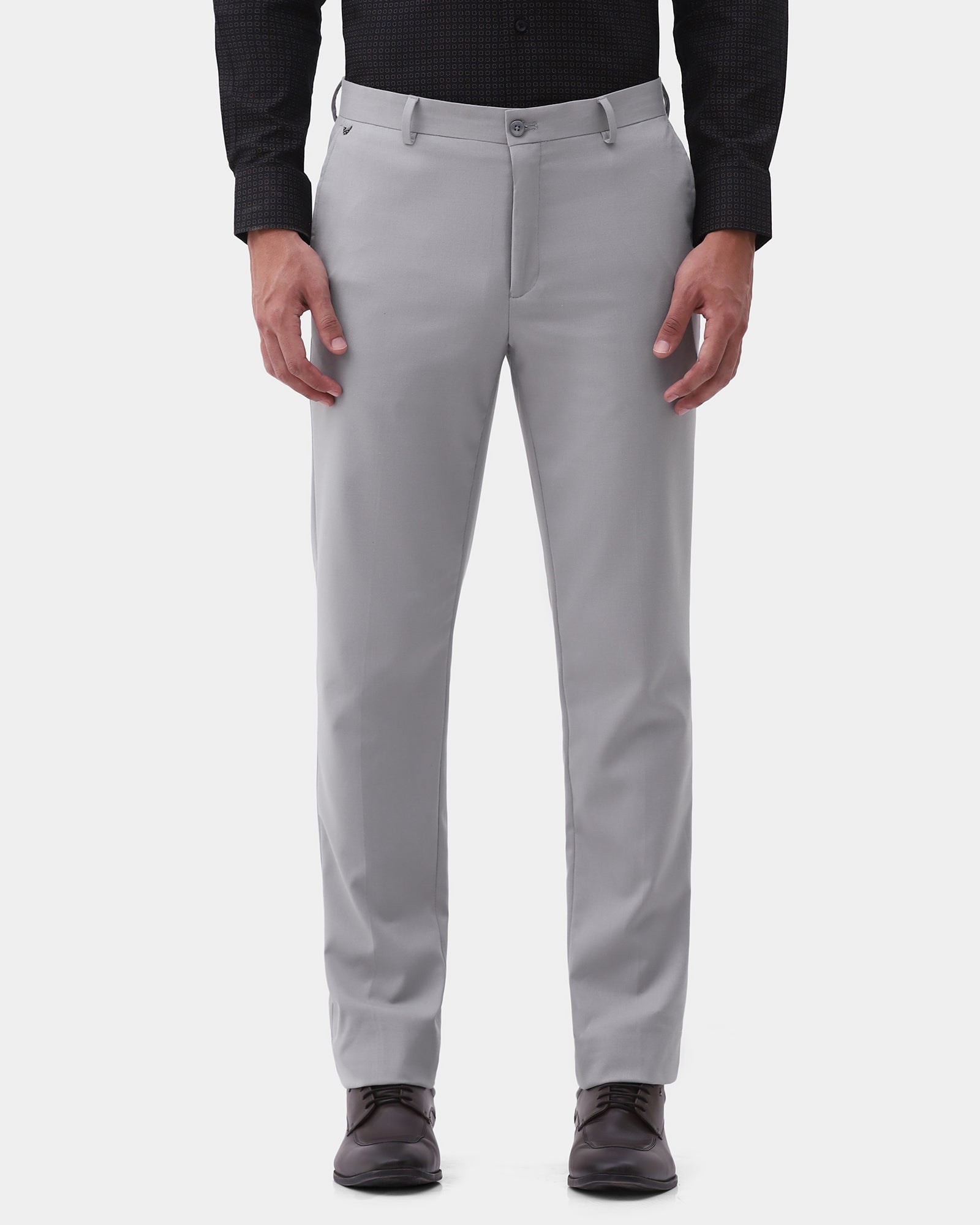 Grey Textured Trouser - Morfe