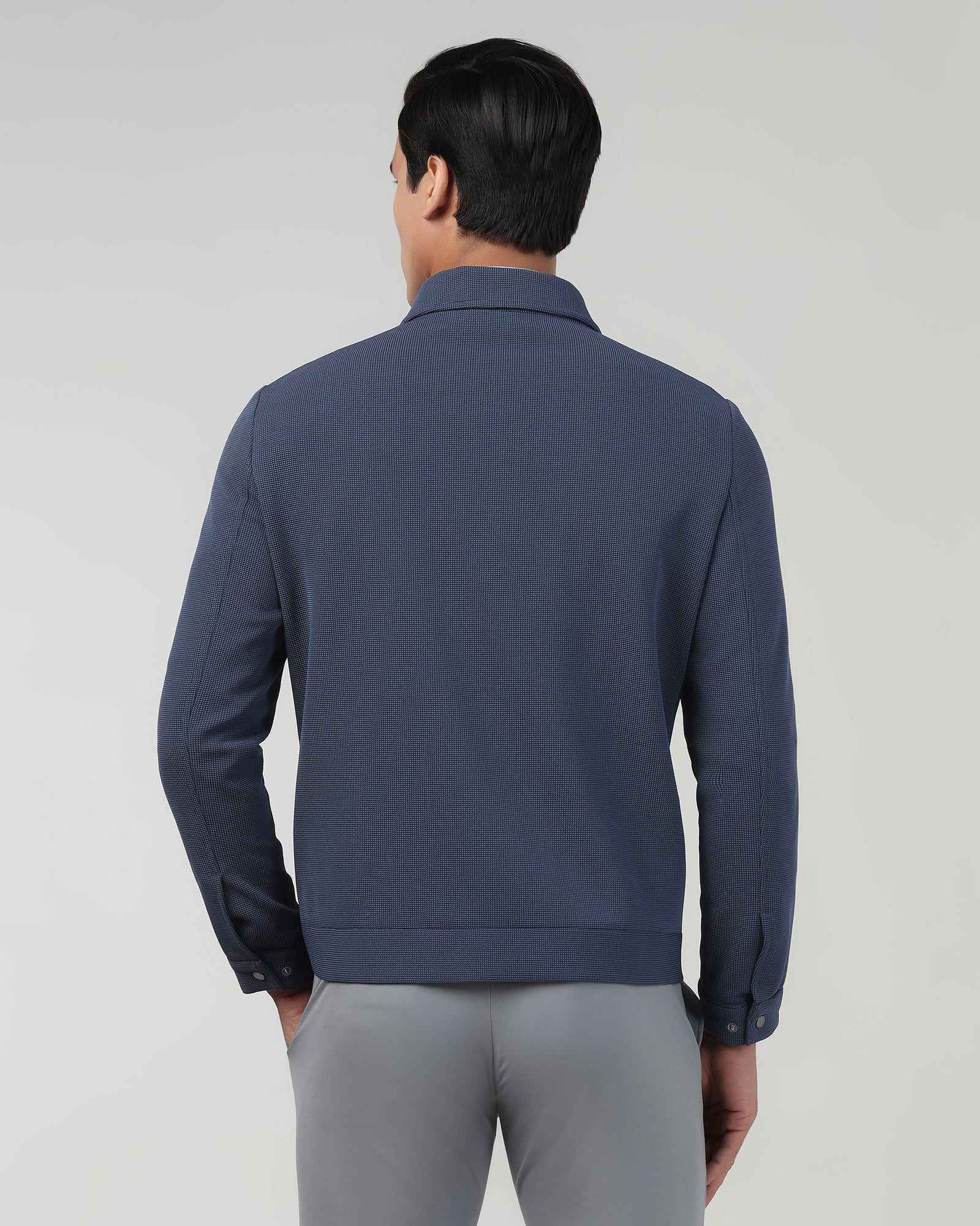 Grey Textured Zipper Jacket - Joan