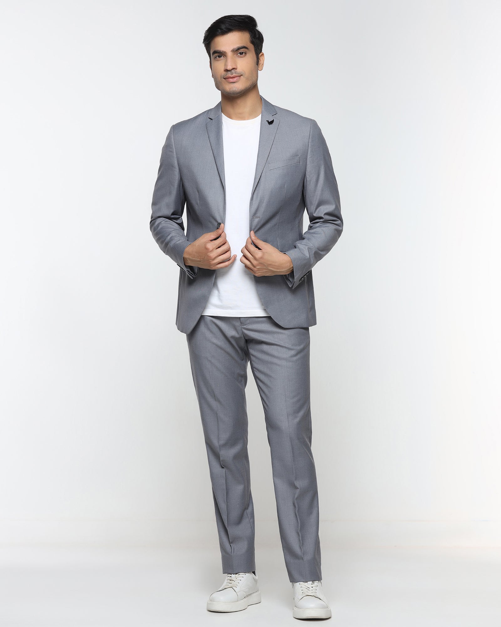 Grey Two Piece Solid Suit - Cabshot