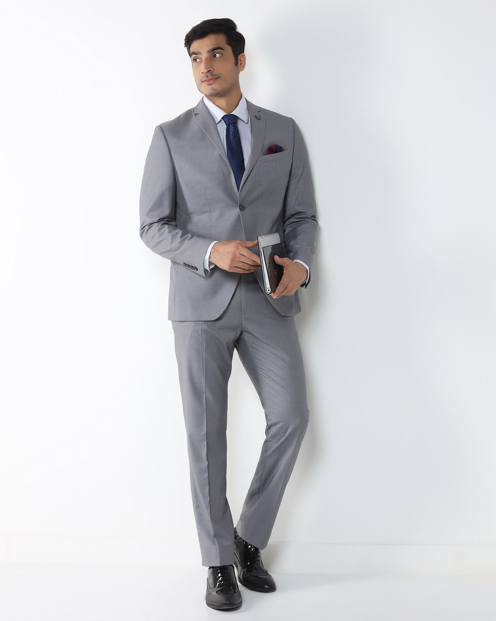 Grey Two Piece Solid Suit - Cabshot