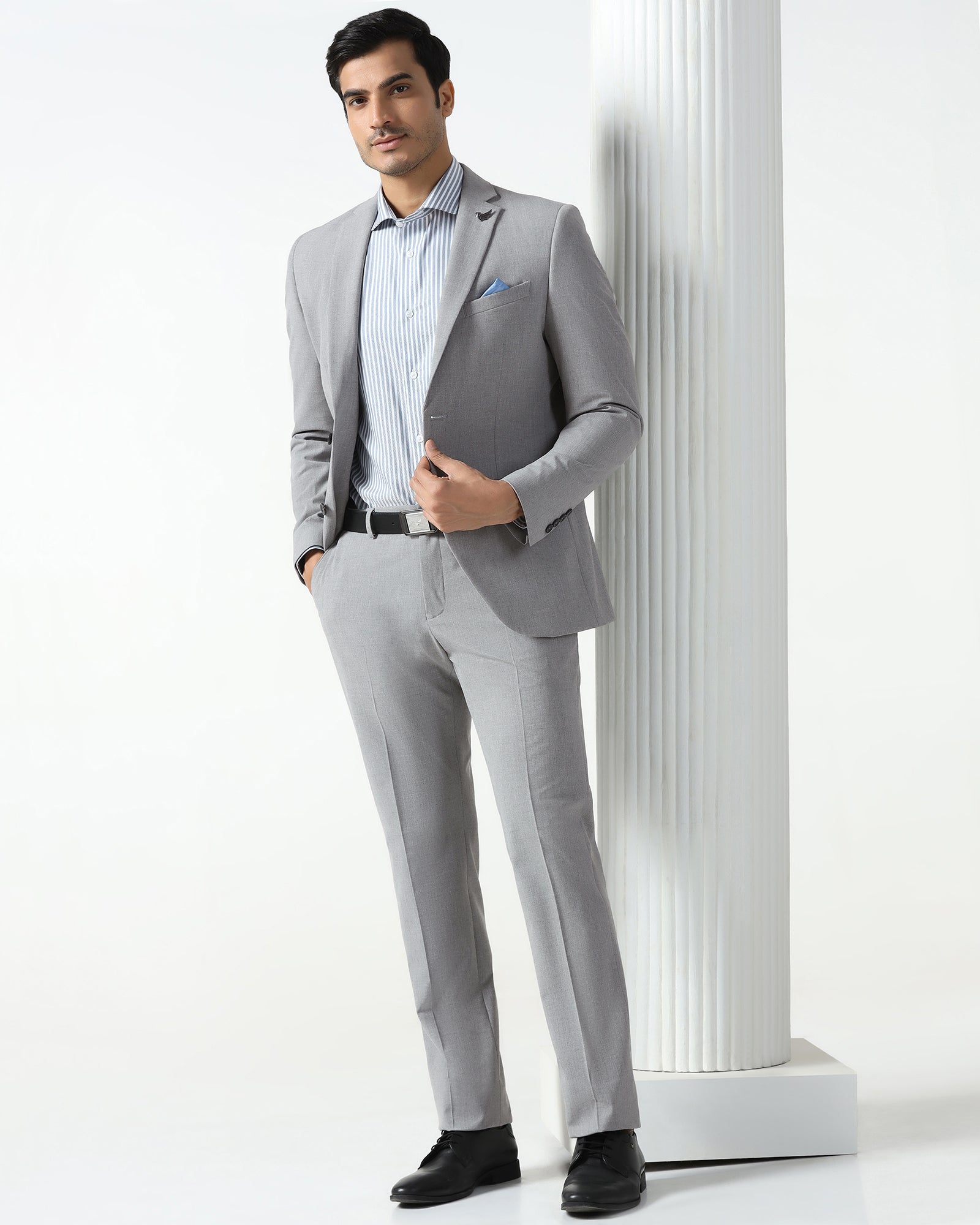 Must Haves Grey Two Piece Solid Suit - Jerret