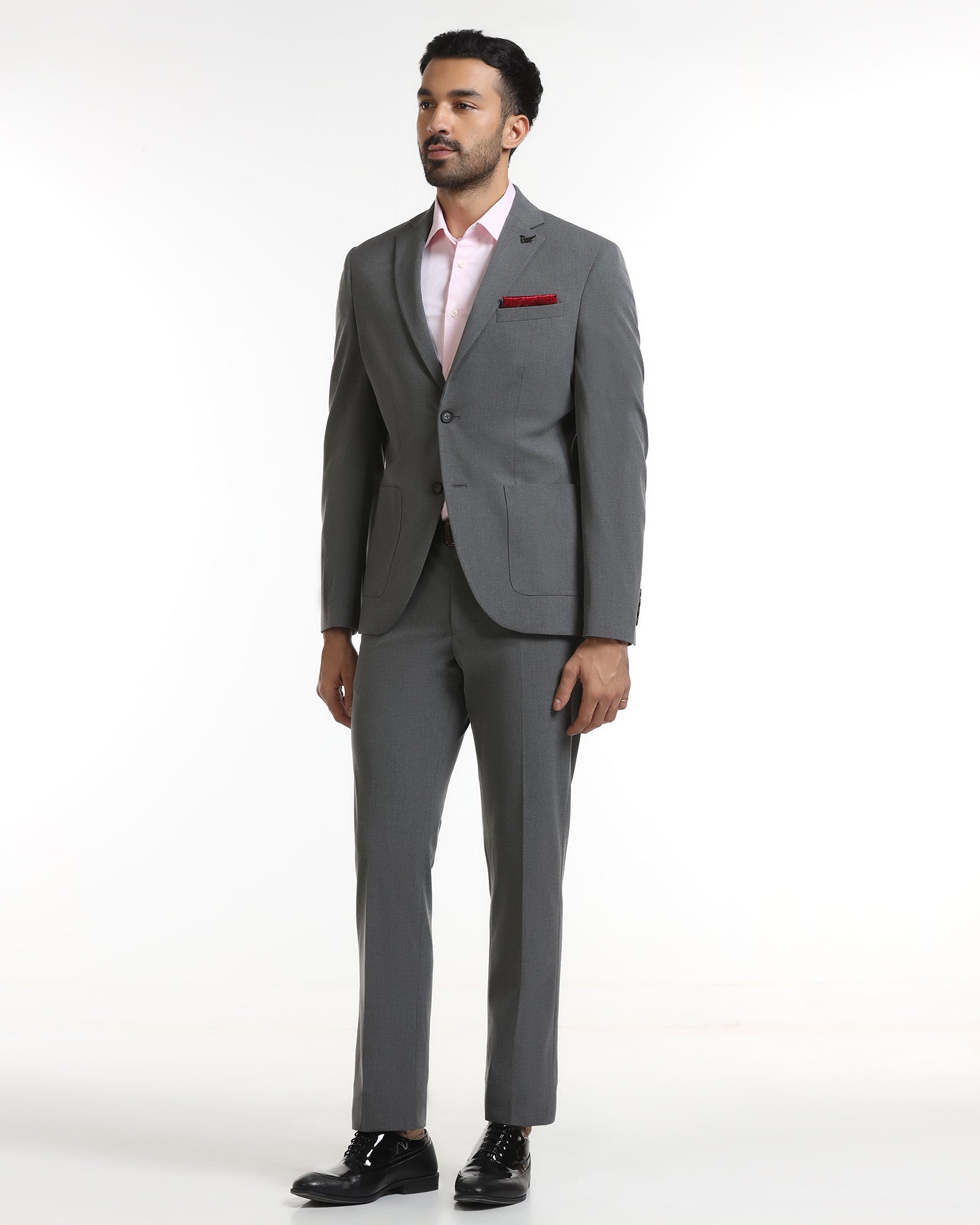 Grey Two Piece Solid Suit - Tenor