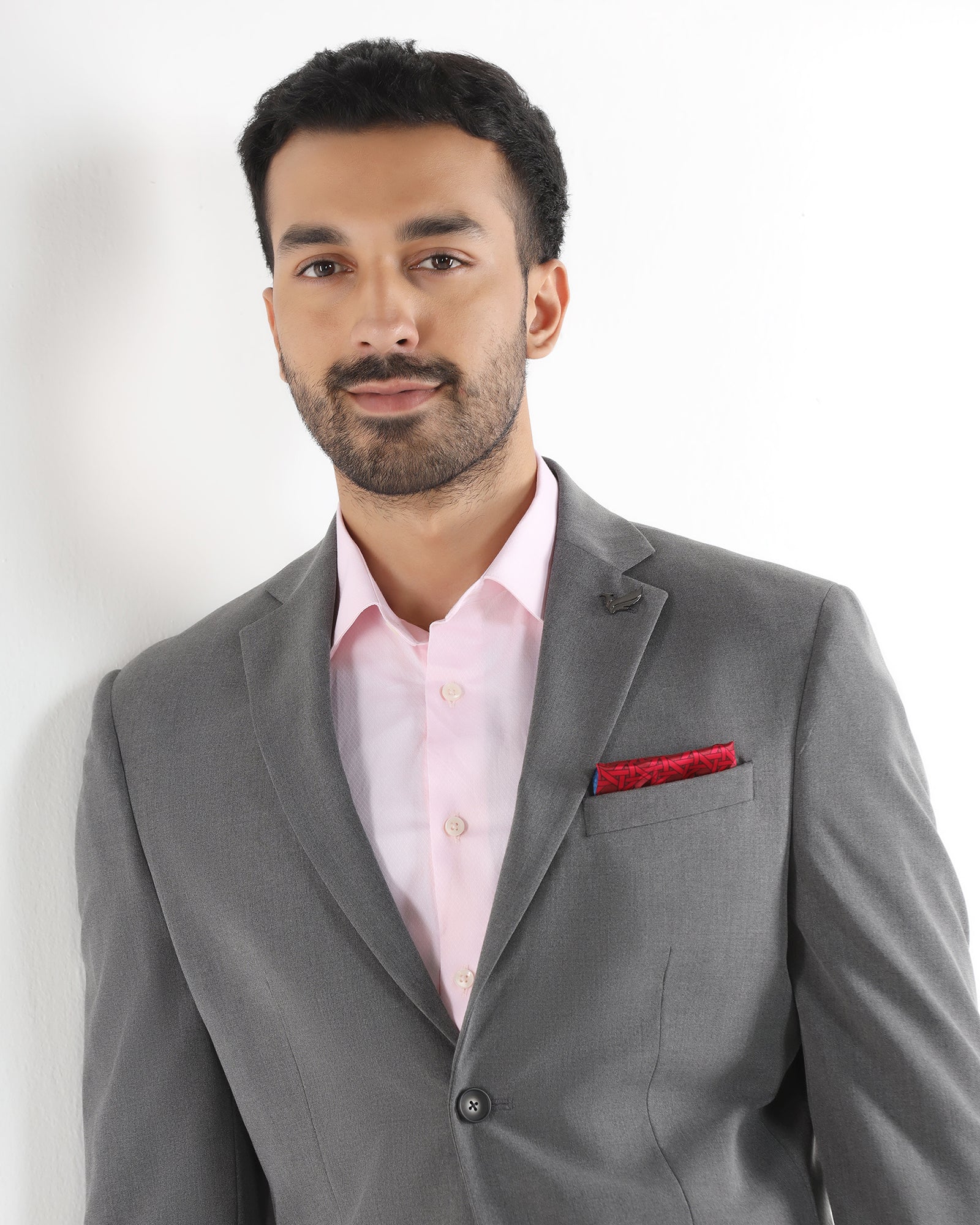 Grey Two Piece Solid Suit - Tenor