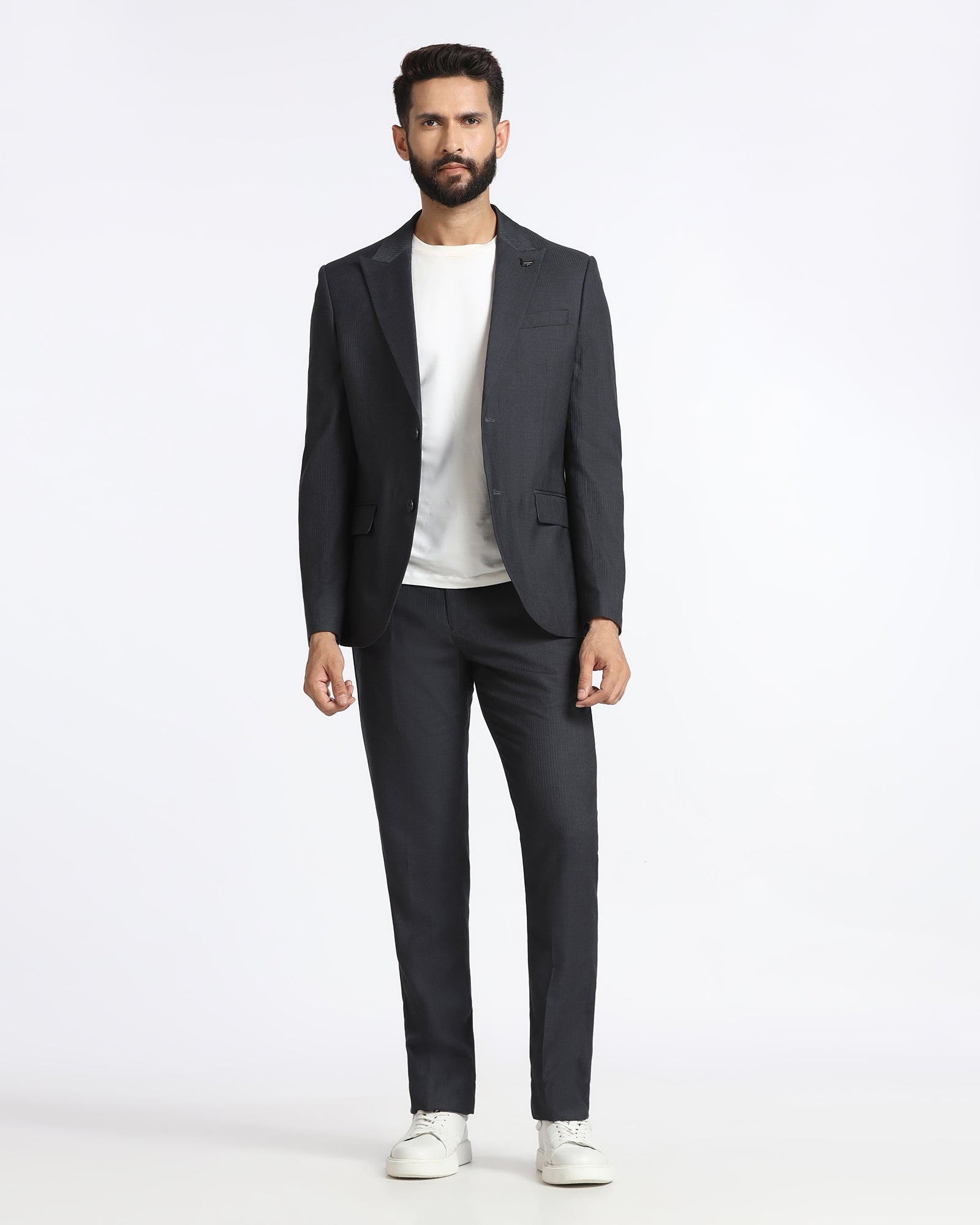 Grey Two Piece Stripe Suit - Jime