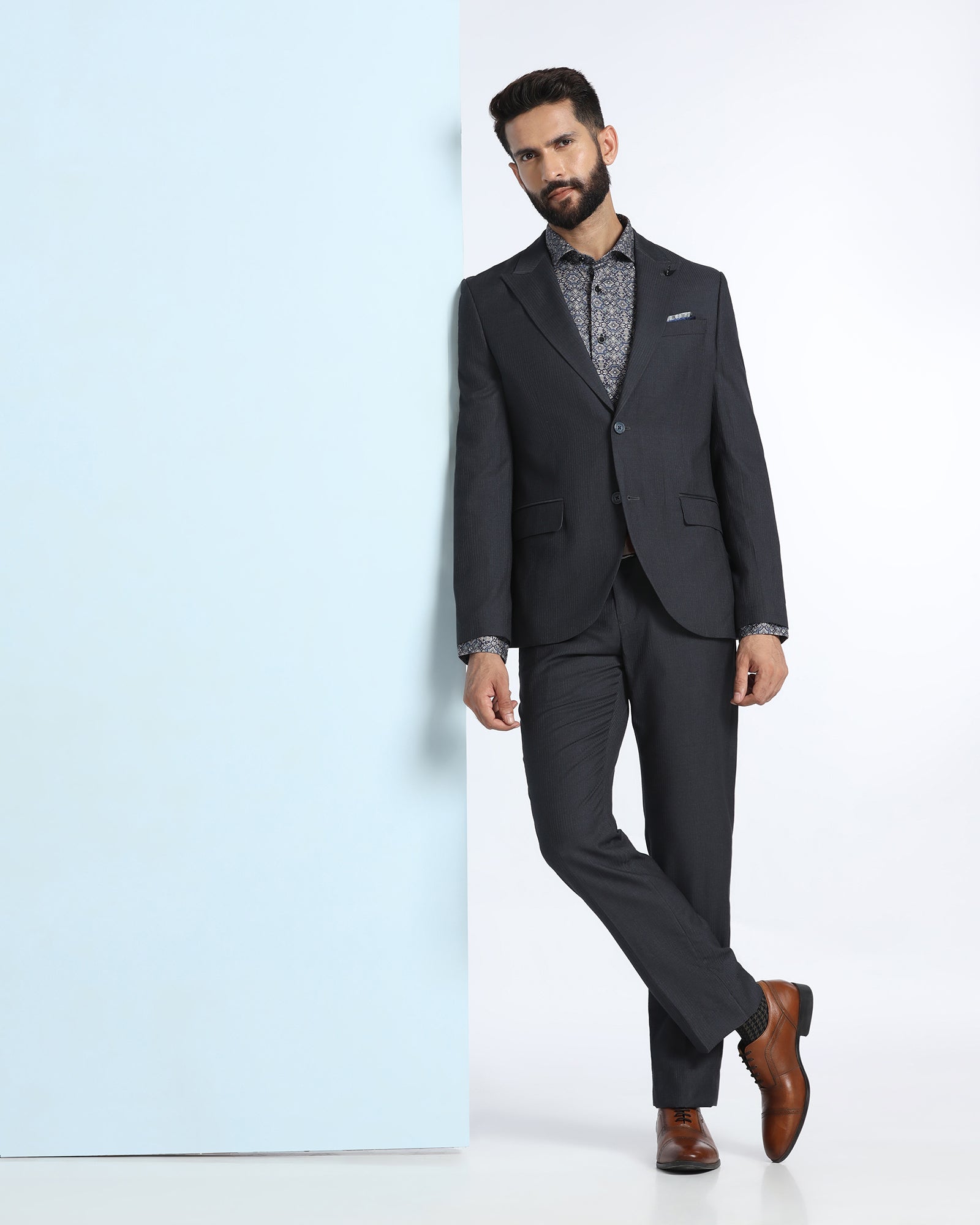 Grey Two Piece Stripe Suit - Jime