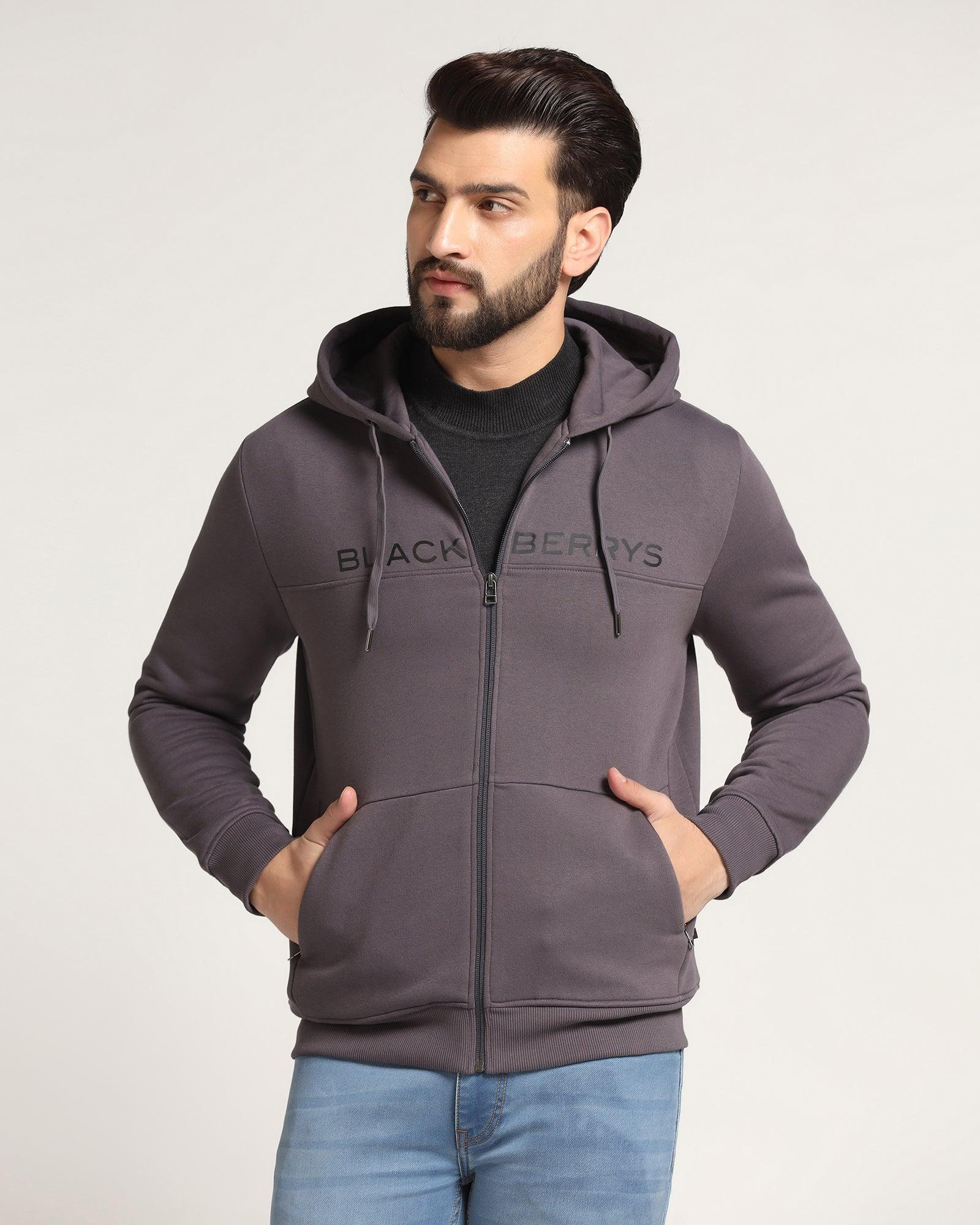 Hoodie Asphalt Grey Printed Sweatshirt - Soul - Blackberrys