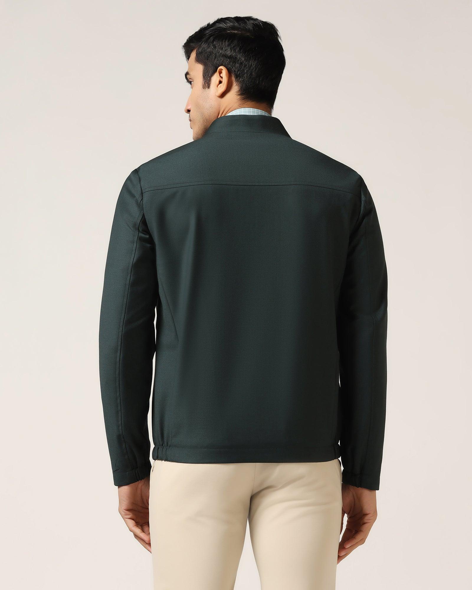 TechPro Green Solid Zipper Jacket - Zeno - Blackberrys