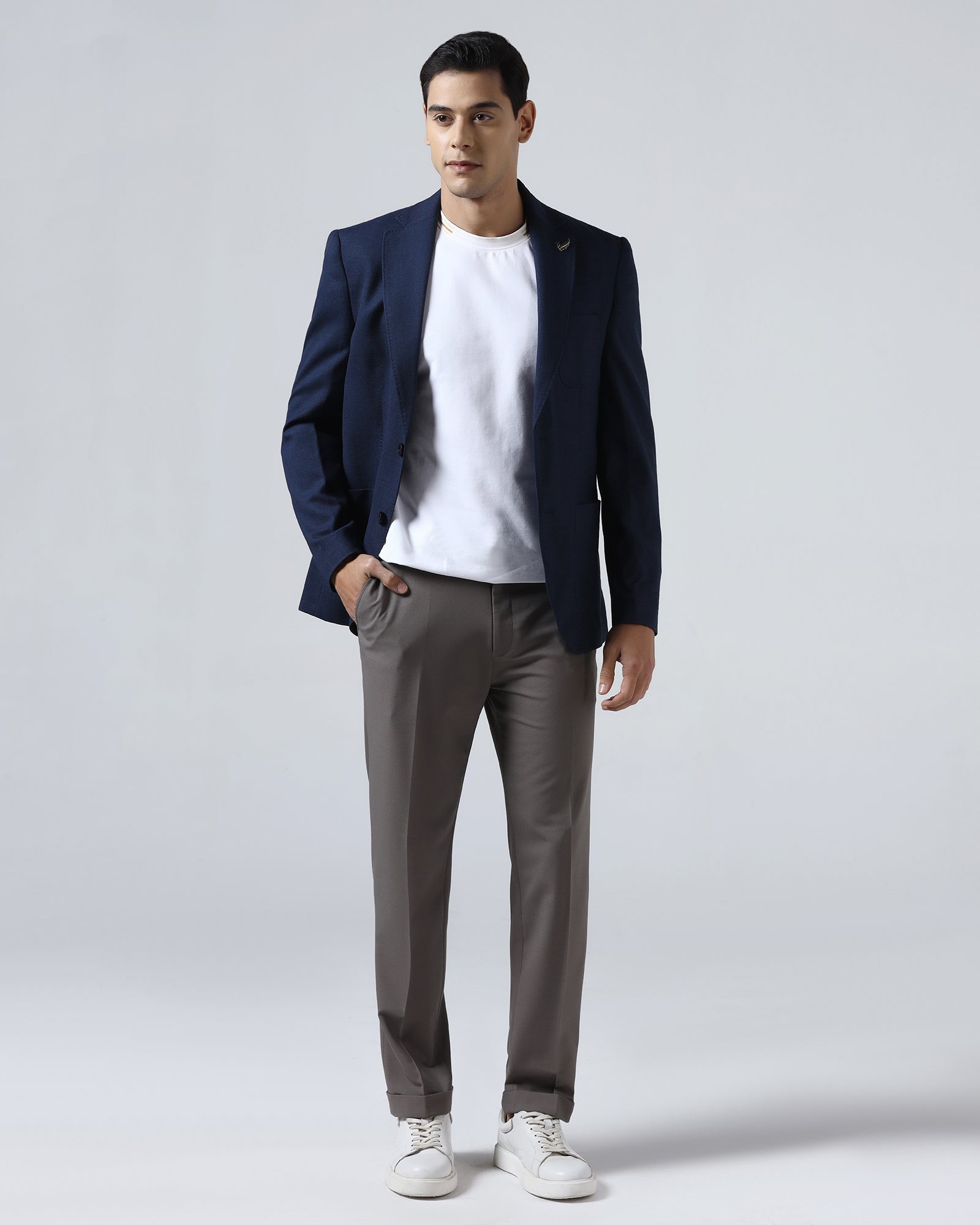 Indigo Luxe Solid Blazer - Randal