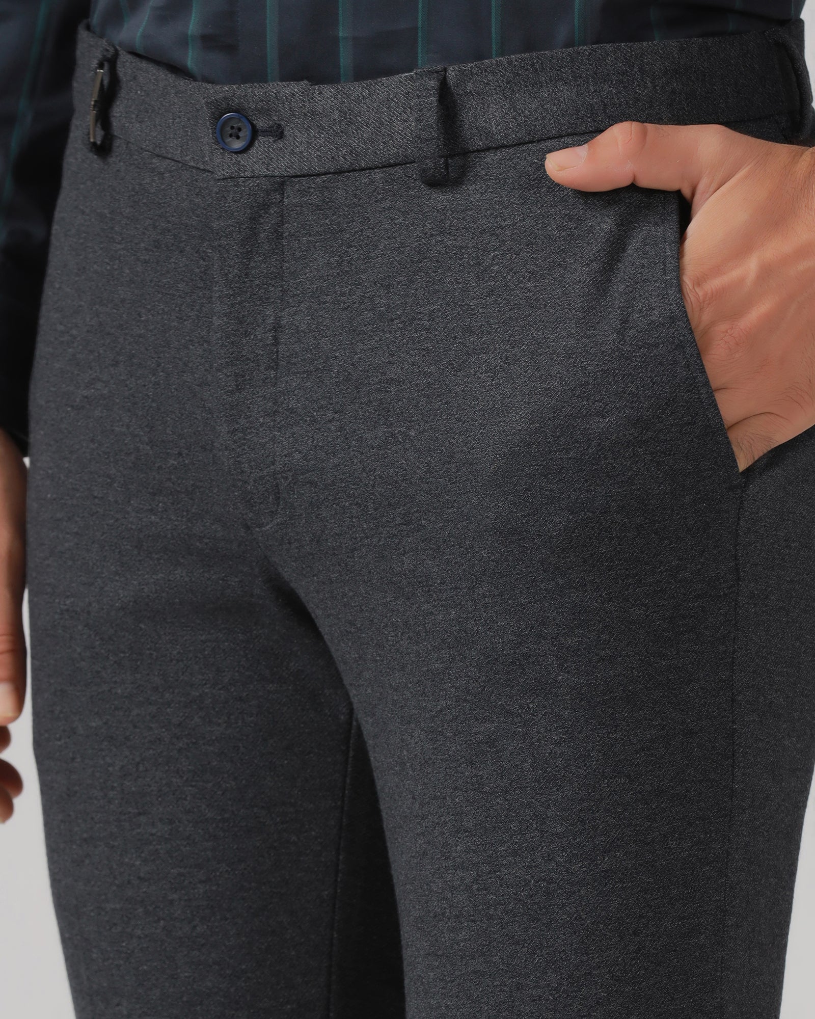 Indigo Solid Trouser - Chardonnay