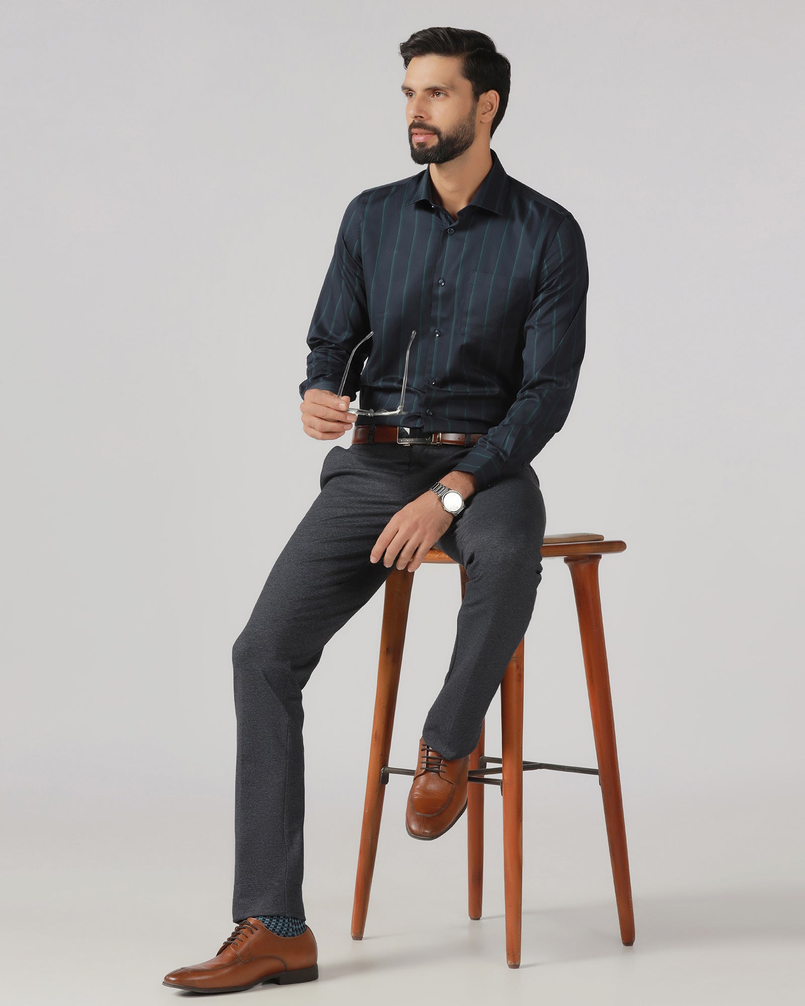 Indigo Solid Trouser - Chardonnay