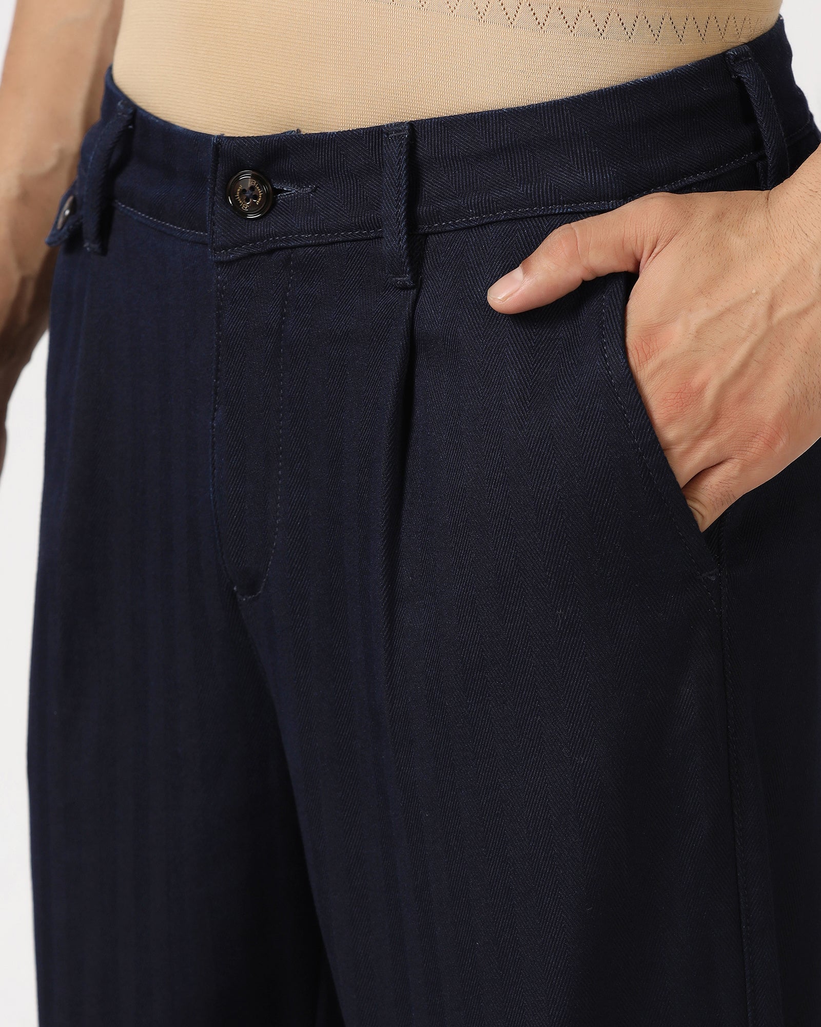 Indigo Super Clean Pleated Comfort Fit Jeans - Cora