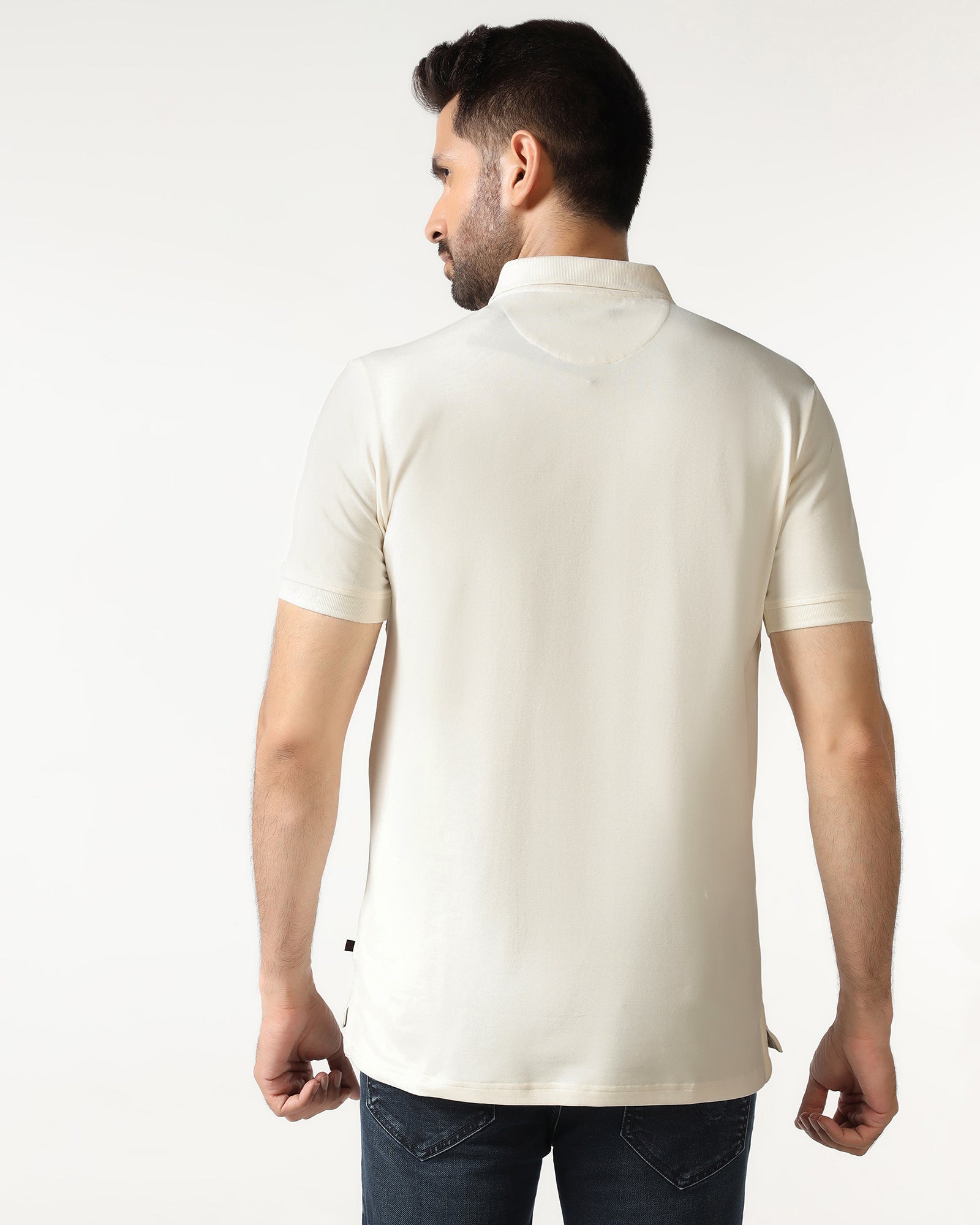 Ivory White Solid Polo - Grand