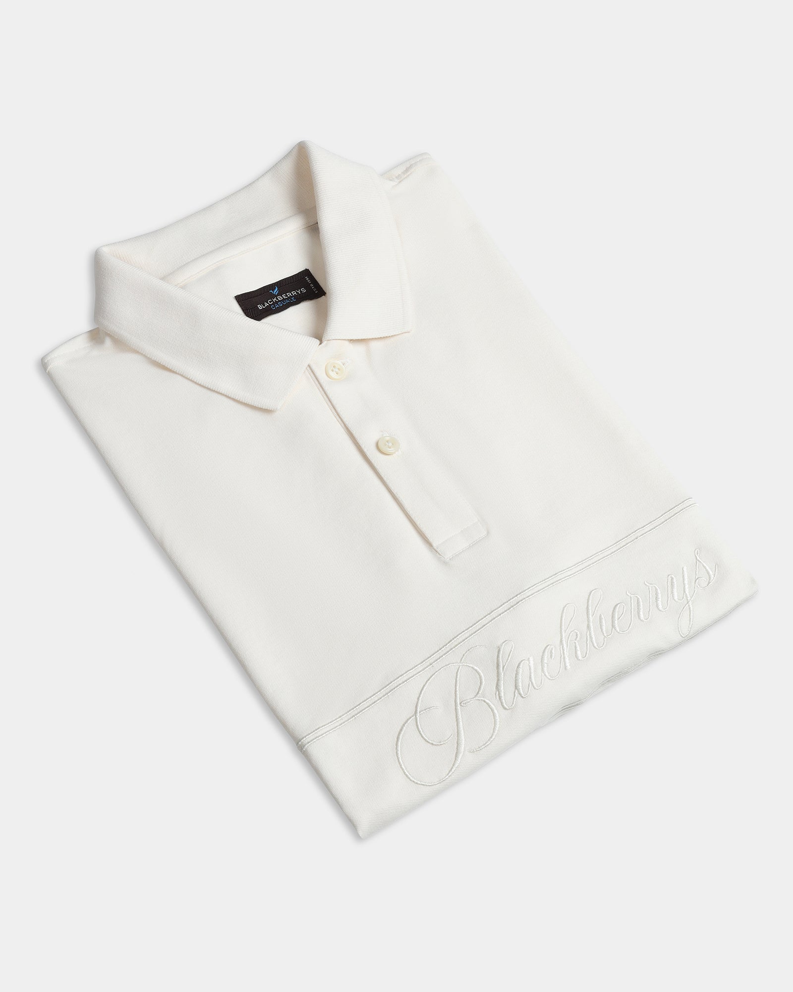 Ivory White Solid Polo - Grand