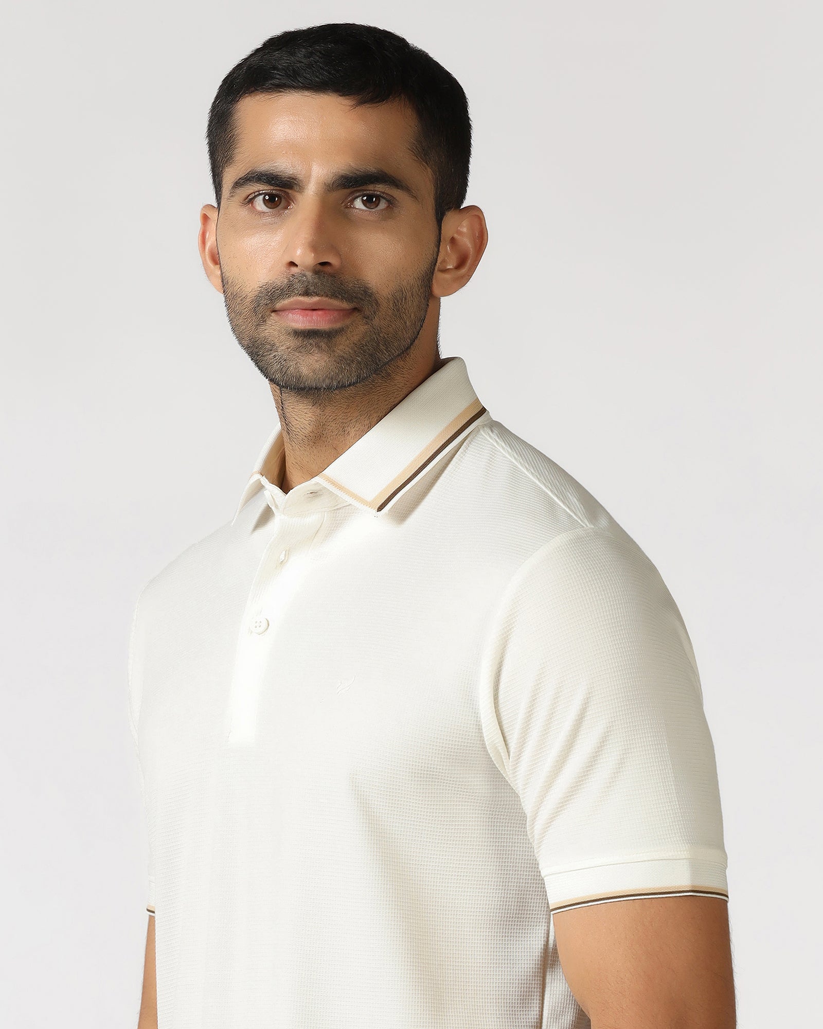 Ivory White TechPro Textured Polo - Titan