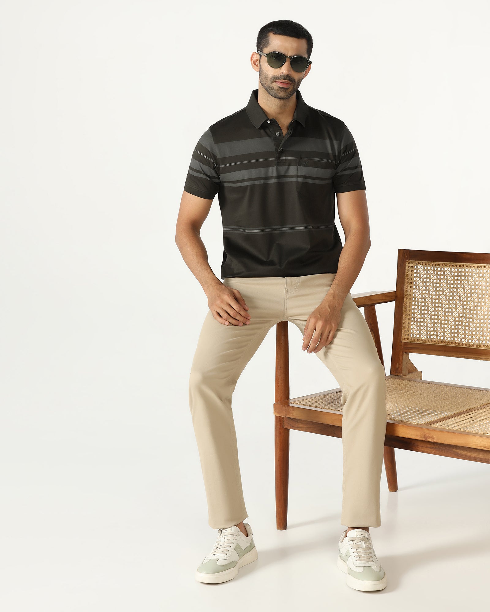 Kelp Stripe Polo - Tuck