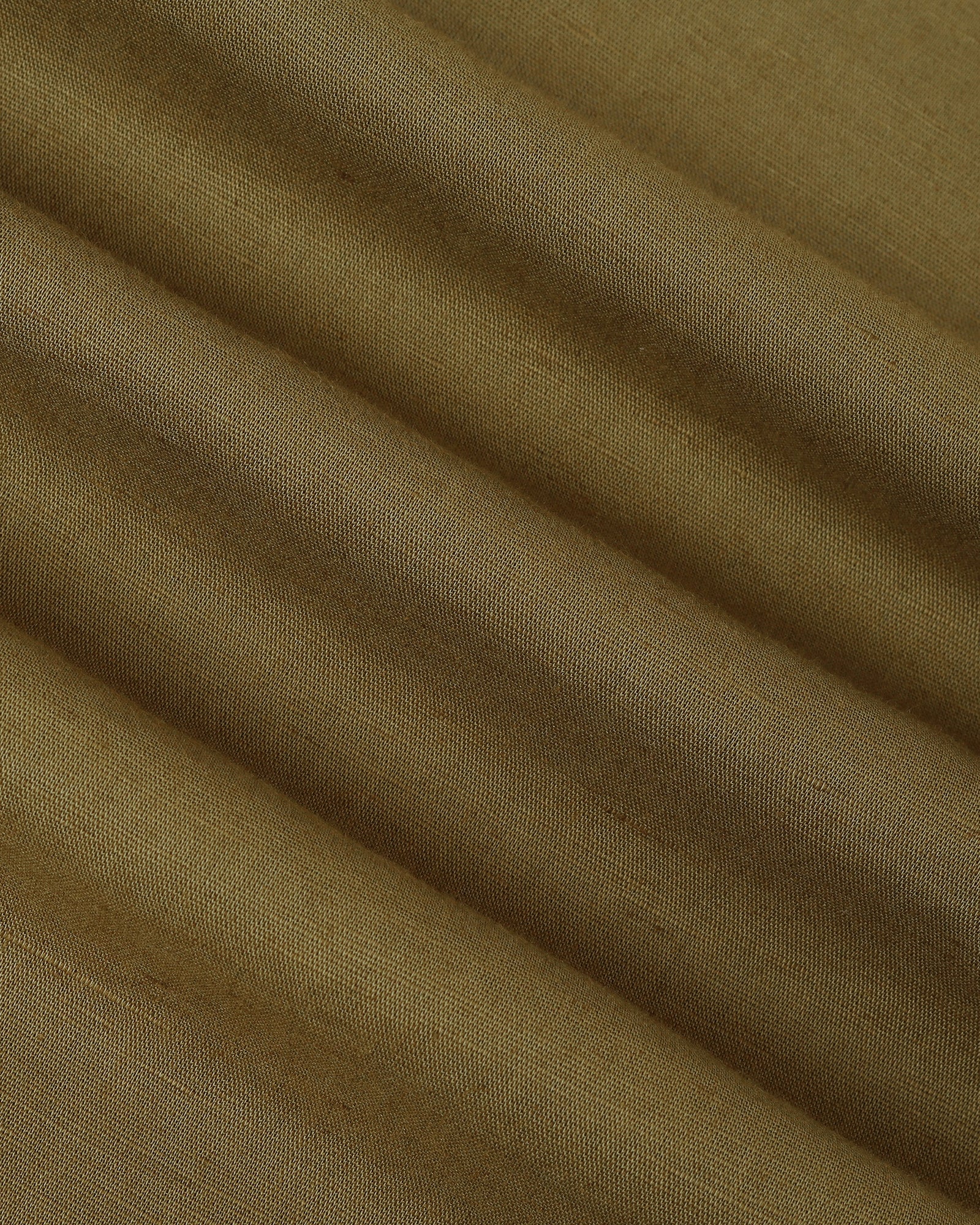 Khaki Half Sleeve Linen Solid Shirt - Cleo