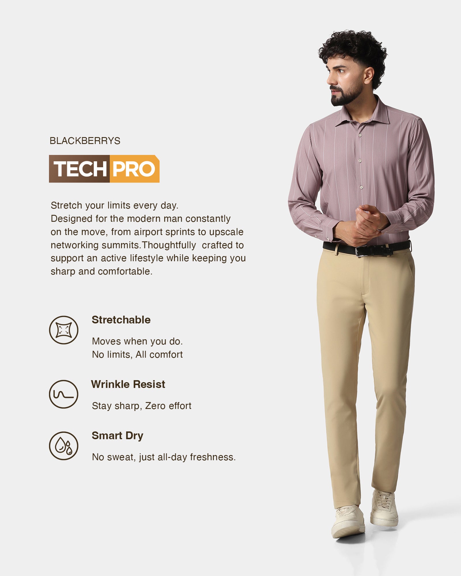 Khaki TechPro Textured Khakis - Sandy