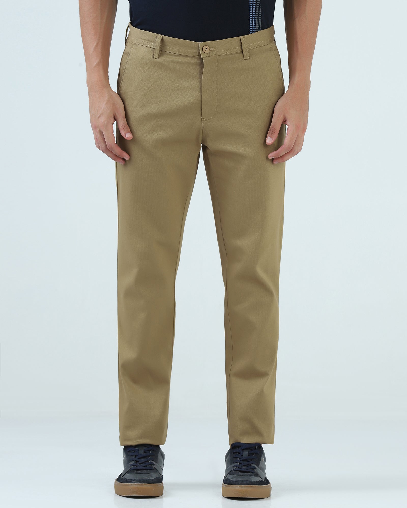 Khaki Textured Khakis - Wide