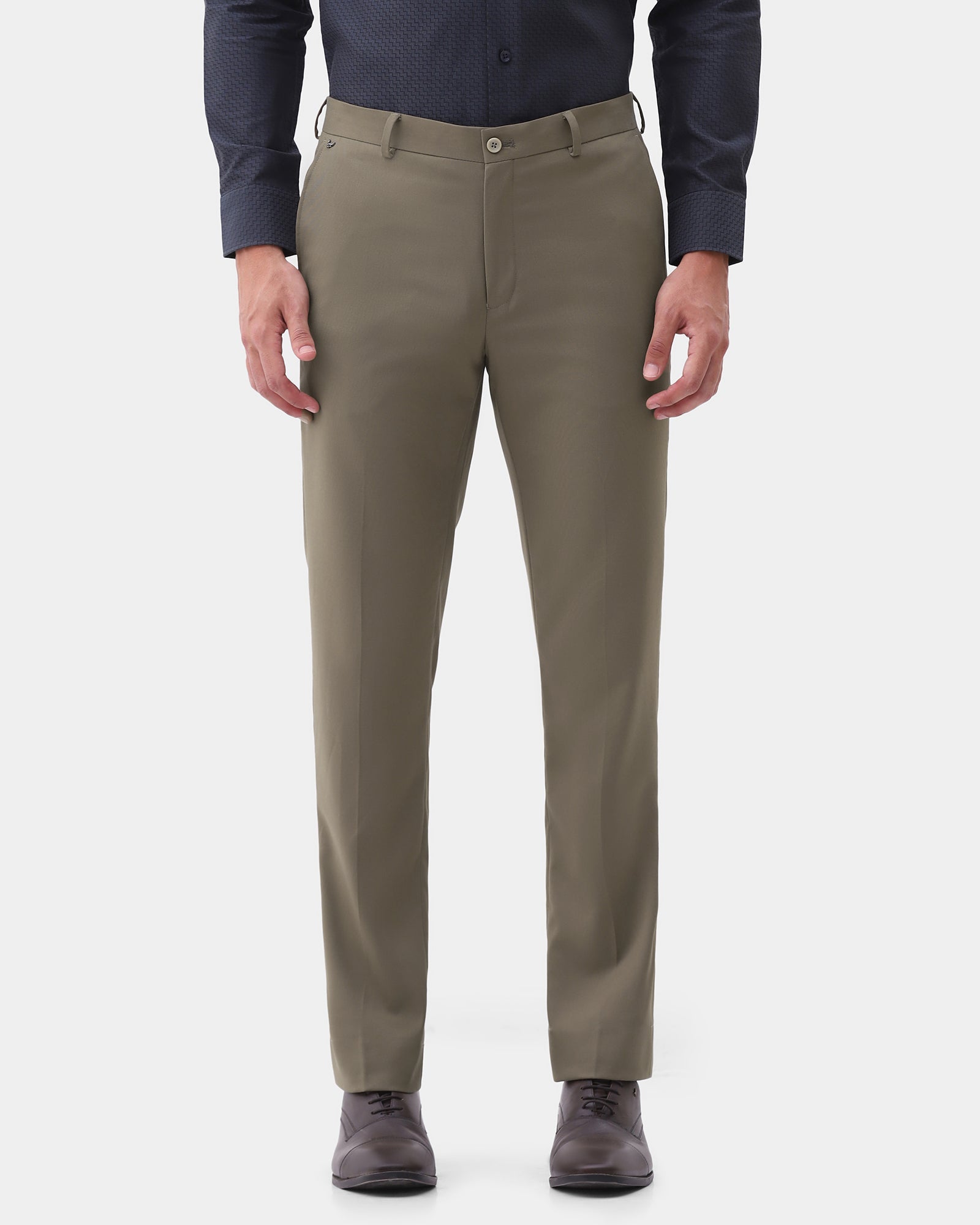 Khaki Textured Trouser - Morfe