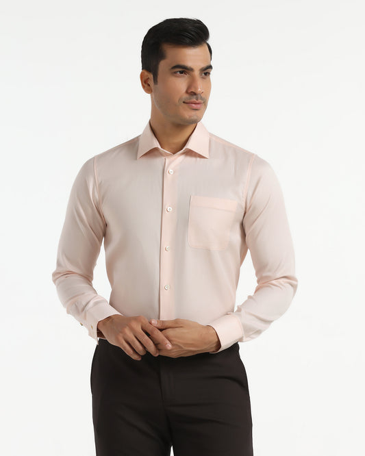 Luxe Formal Peach Textured Shirt - Thyme