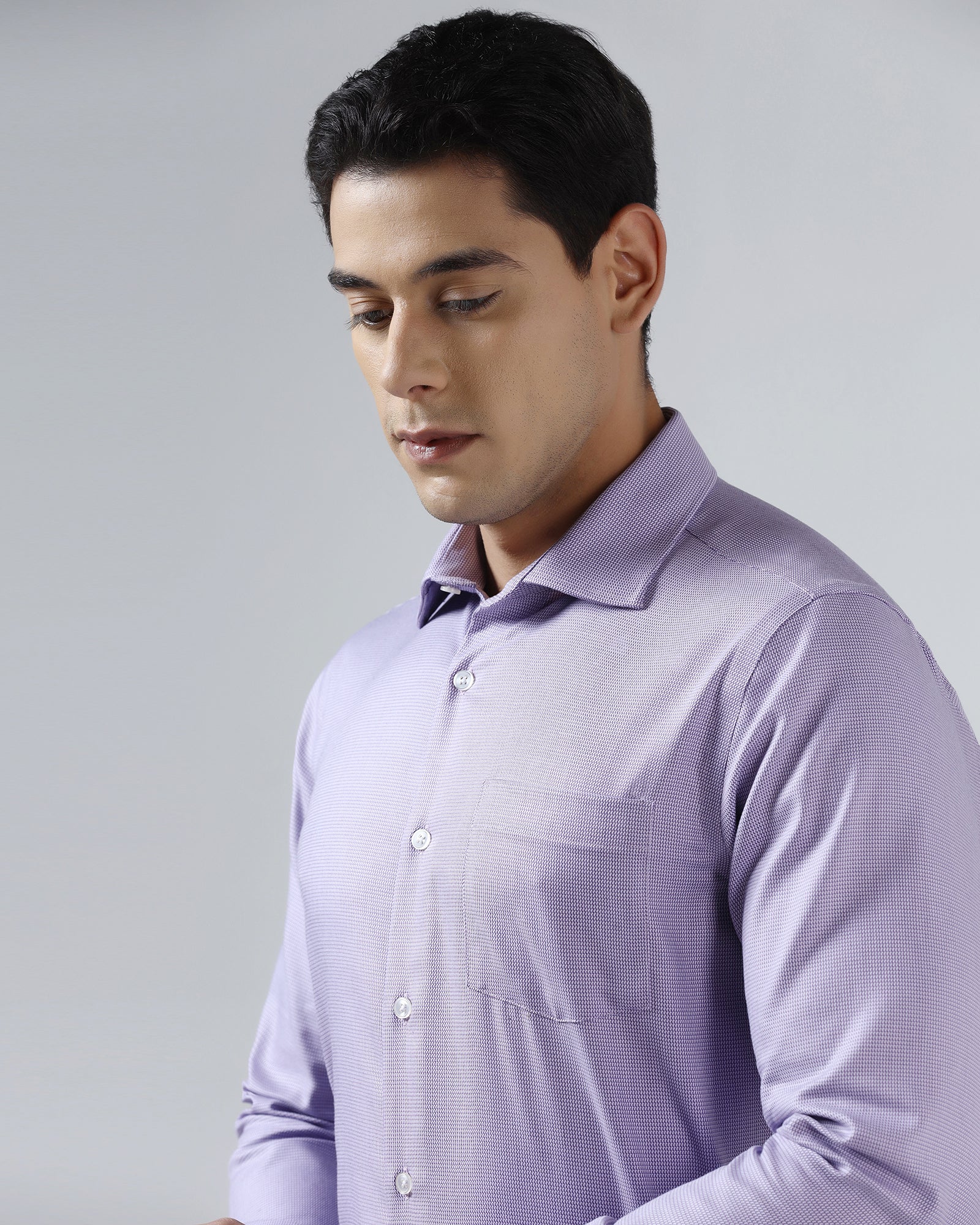 Lavender Non Iron Textured Shirt - Ester