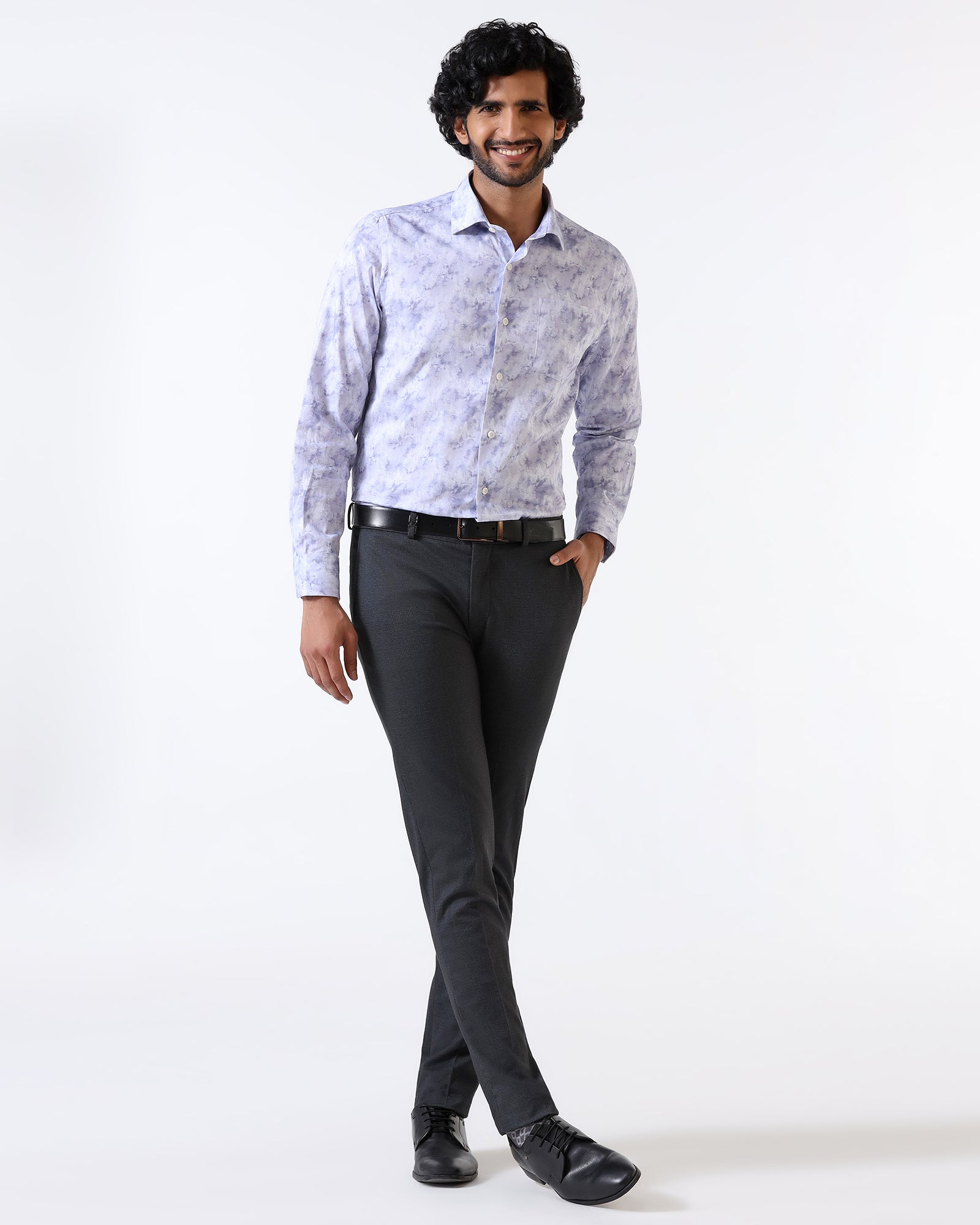 Lavender Abstract Printed Shirt - Piano