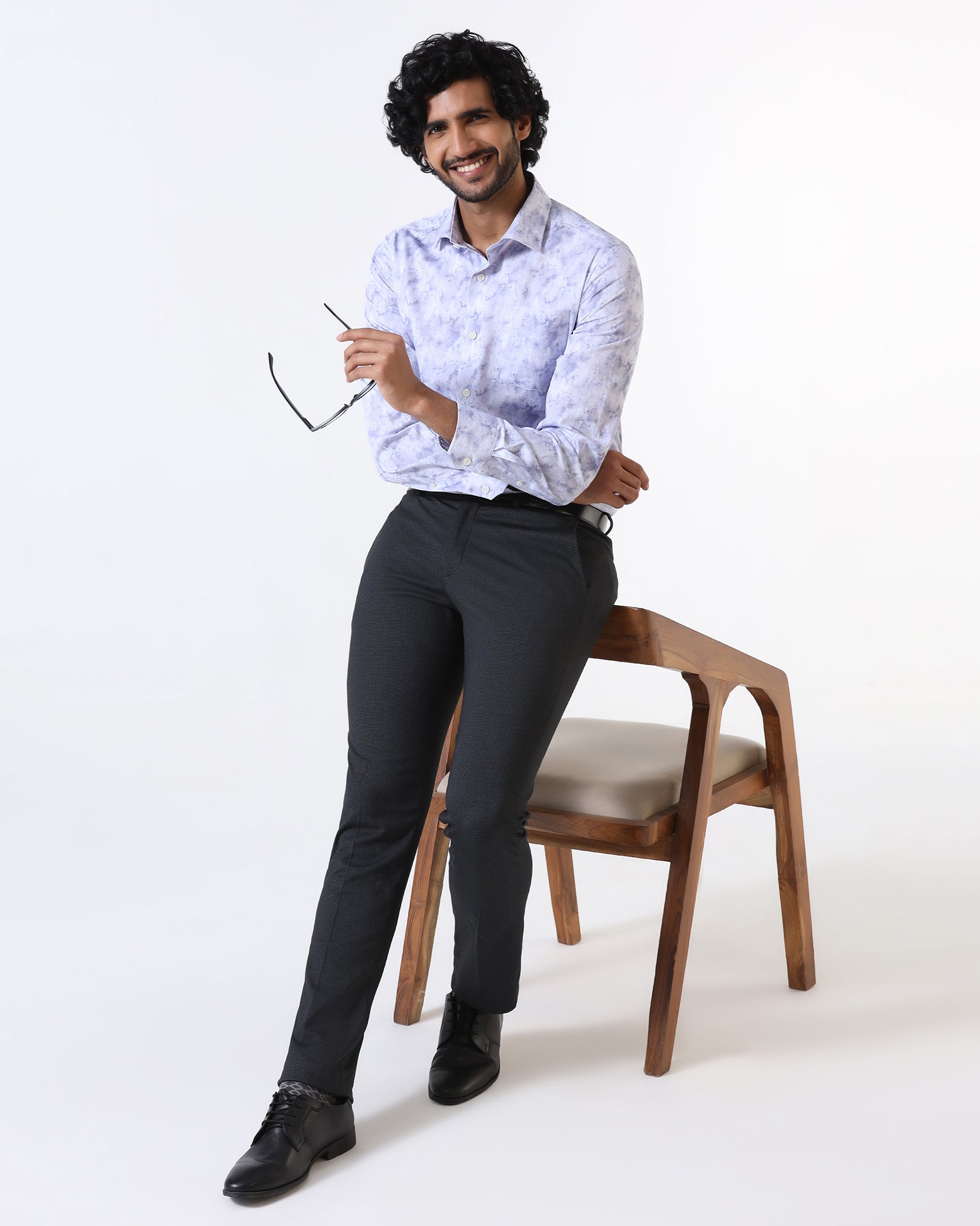 Lavender Abstract Printed Shirt - Piano