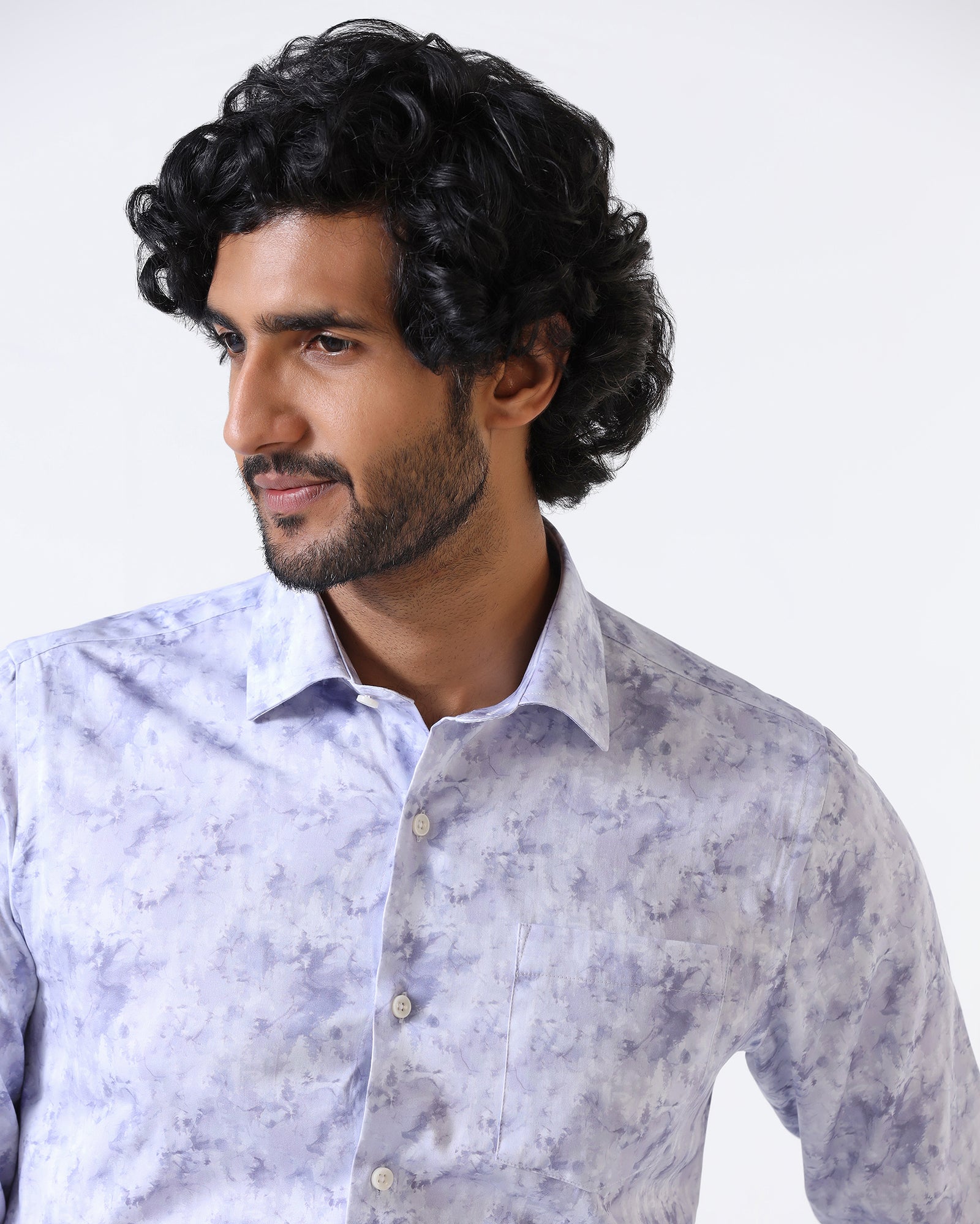 Lavender Abstract Printed Shirt - Piano